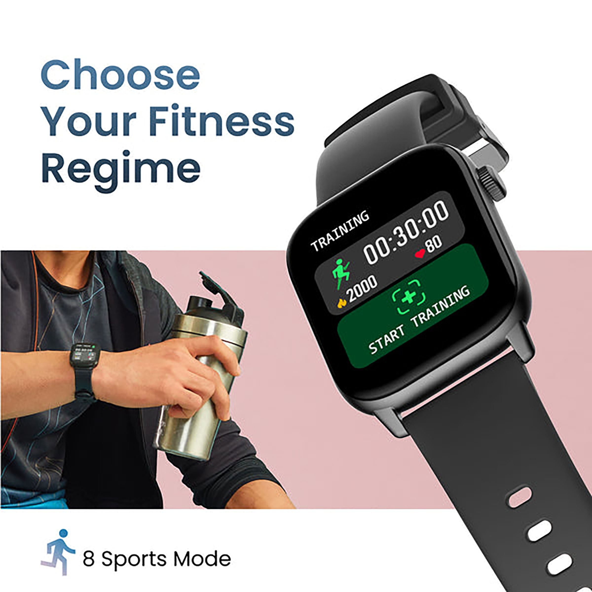 Fitshot Grip Smartwatch with Upto 7 Days Battery Life (42.92mm IPS LCD Display, IP68 Waterproof, Black Strap)_17