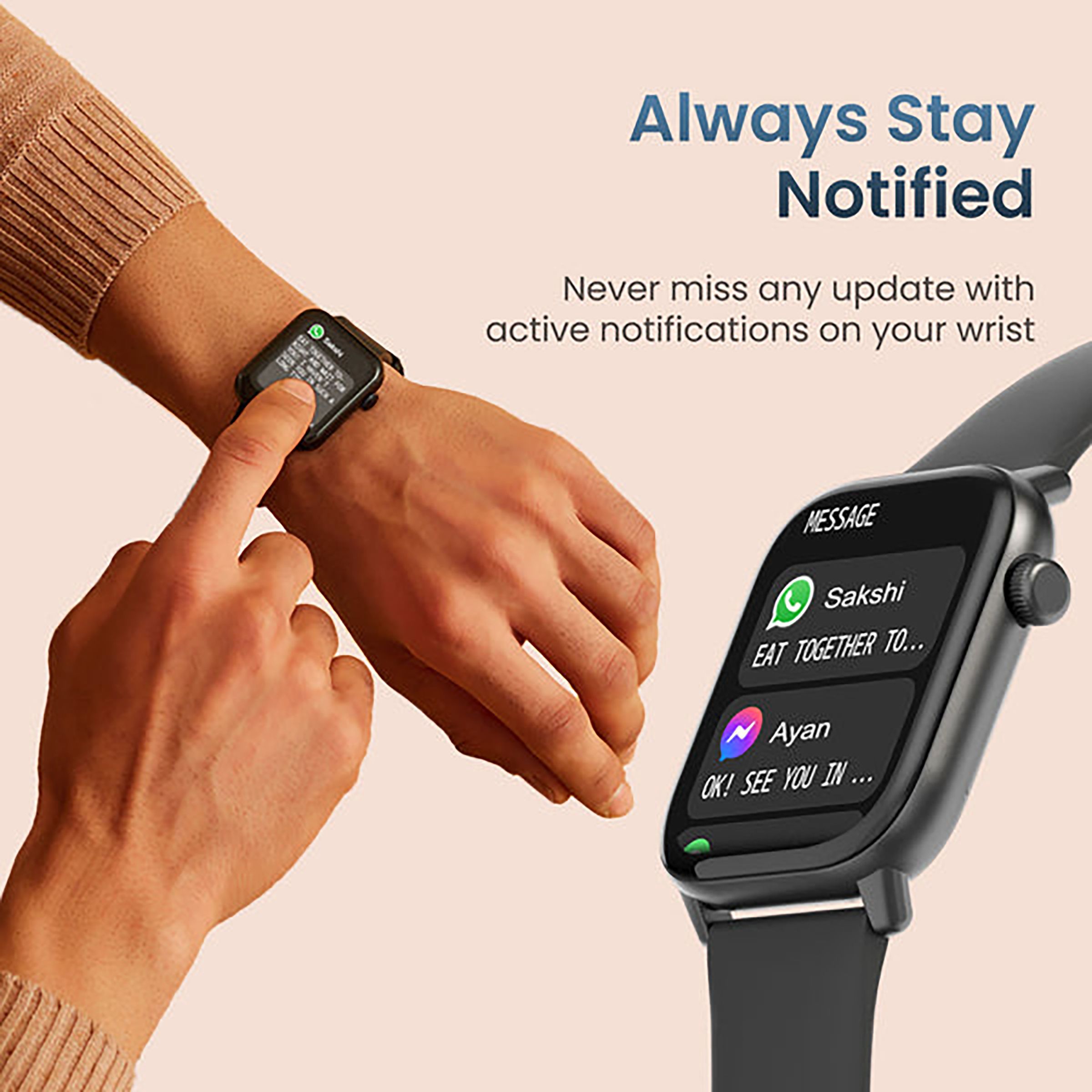 Fitshot Grip Smartwatch with Upto 7 Days Battery Life (42.92mm IPS LCD Display, IP68 Waterproof, Black Strap)_19