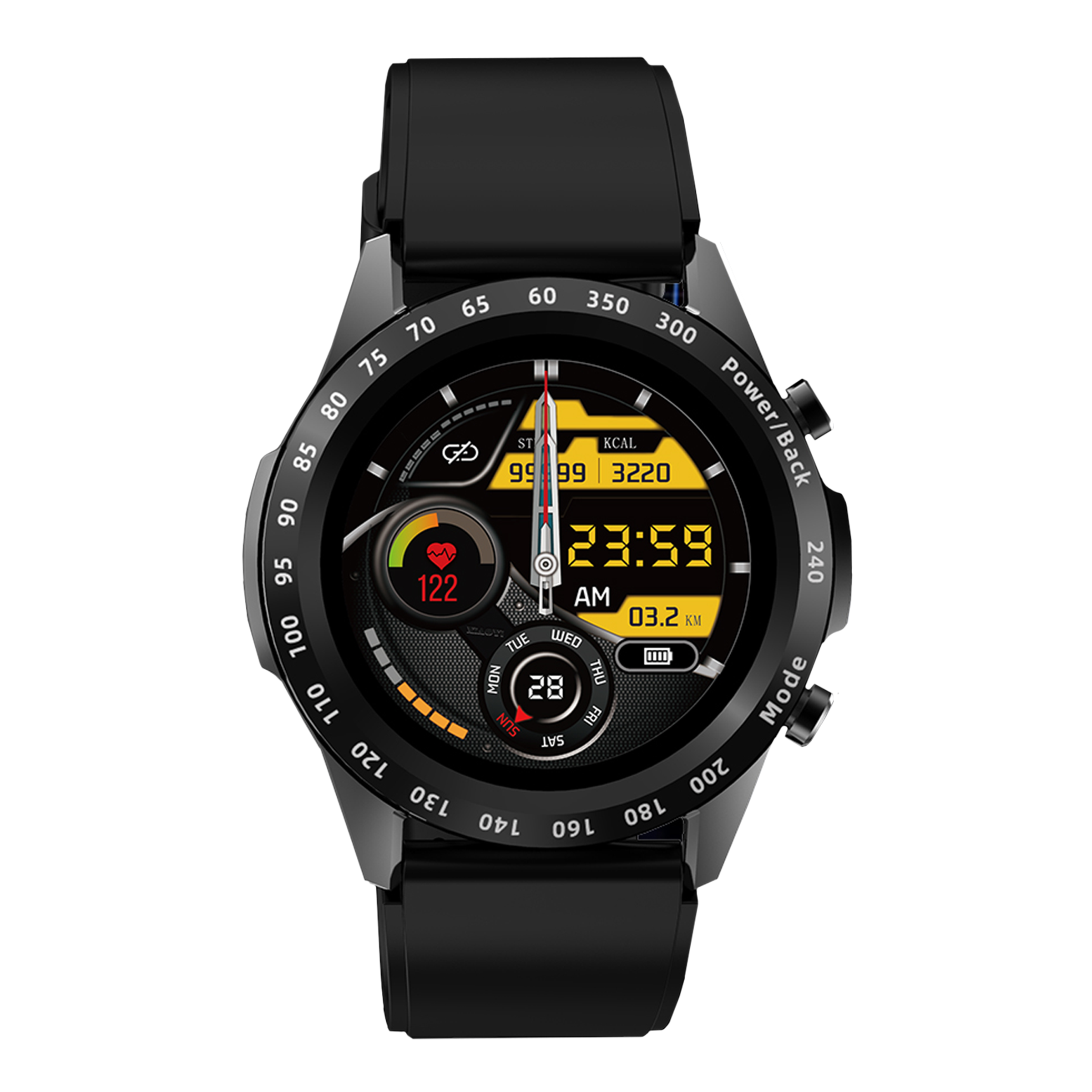 pTron Force X11s Smartwatch with Bluetooth Calling (33mm Full Touch Digital Display, IP68 Waterproof, Black Strap)_1