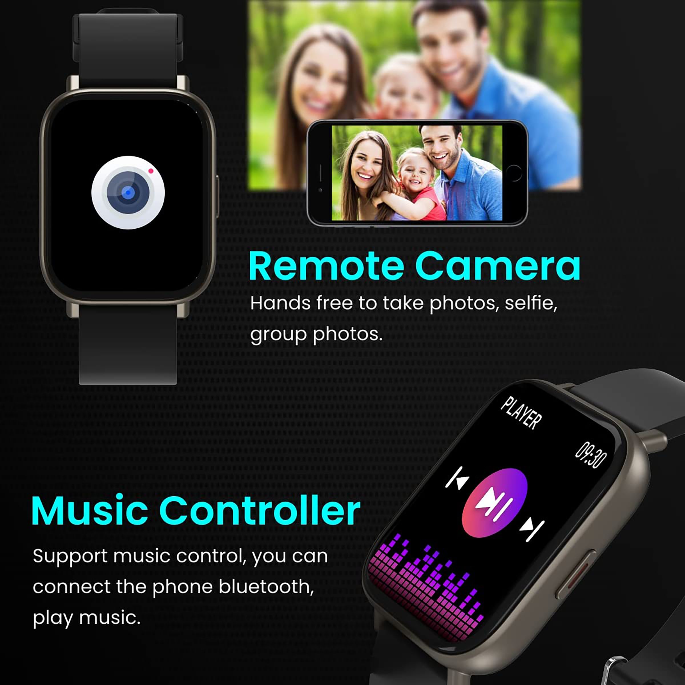 PORTRONICS Kronos Y1 Smartwatch with Bluetooth Calling (44.45mm HD Display, IP67 Splash Resistant, Grey Strap)_6
