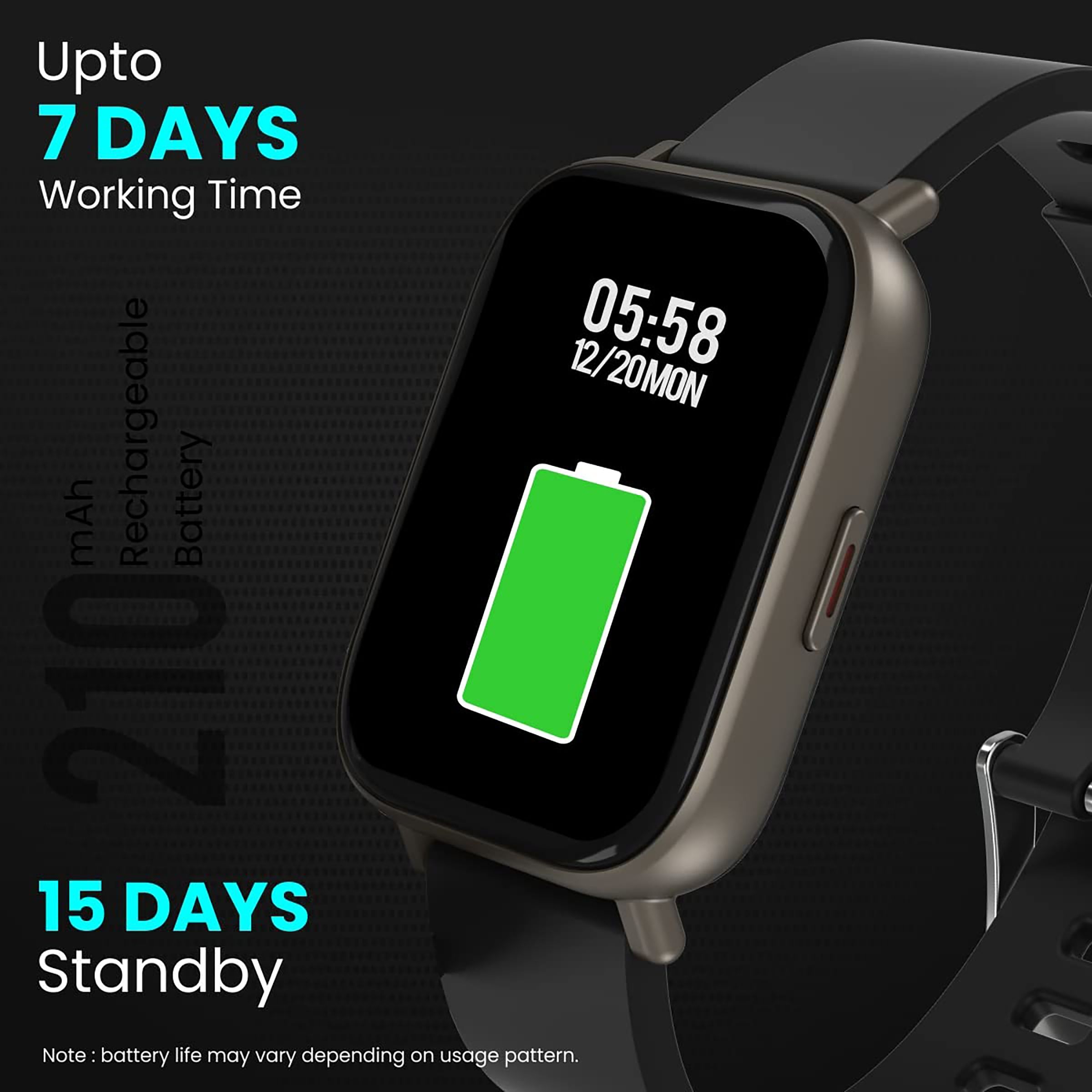 PORTRONICS Kronos Y1 Smartwatch with Bluetooth Calling (44.45mm HD Display, IP67 Splash Resistant, Grey Strap)_7