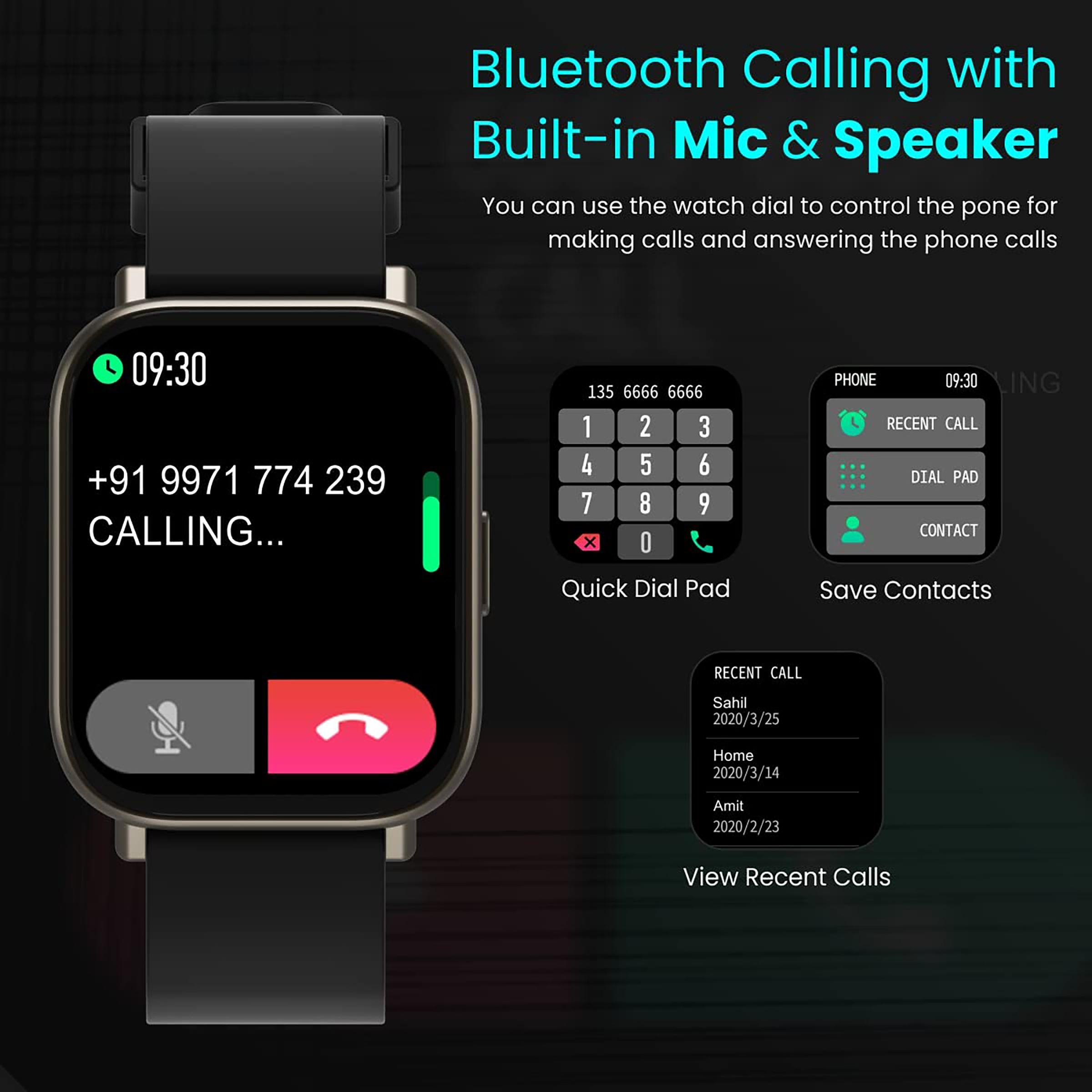PORTRONICS Kronos Y1 Smartwatch with Bluetooth Calling (44.45mm HD Display, IP67 Splash Resistant, Grey Strap)_9