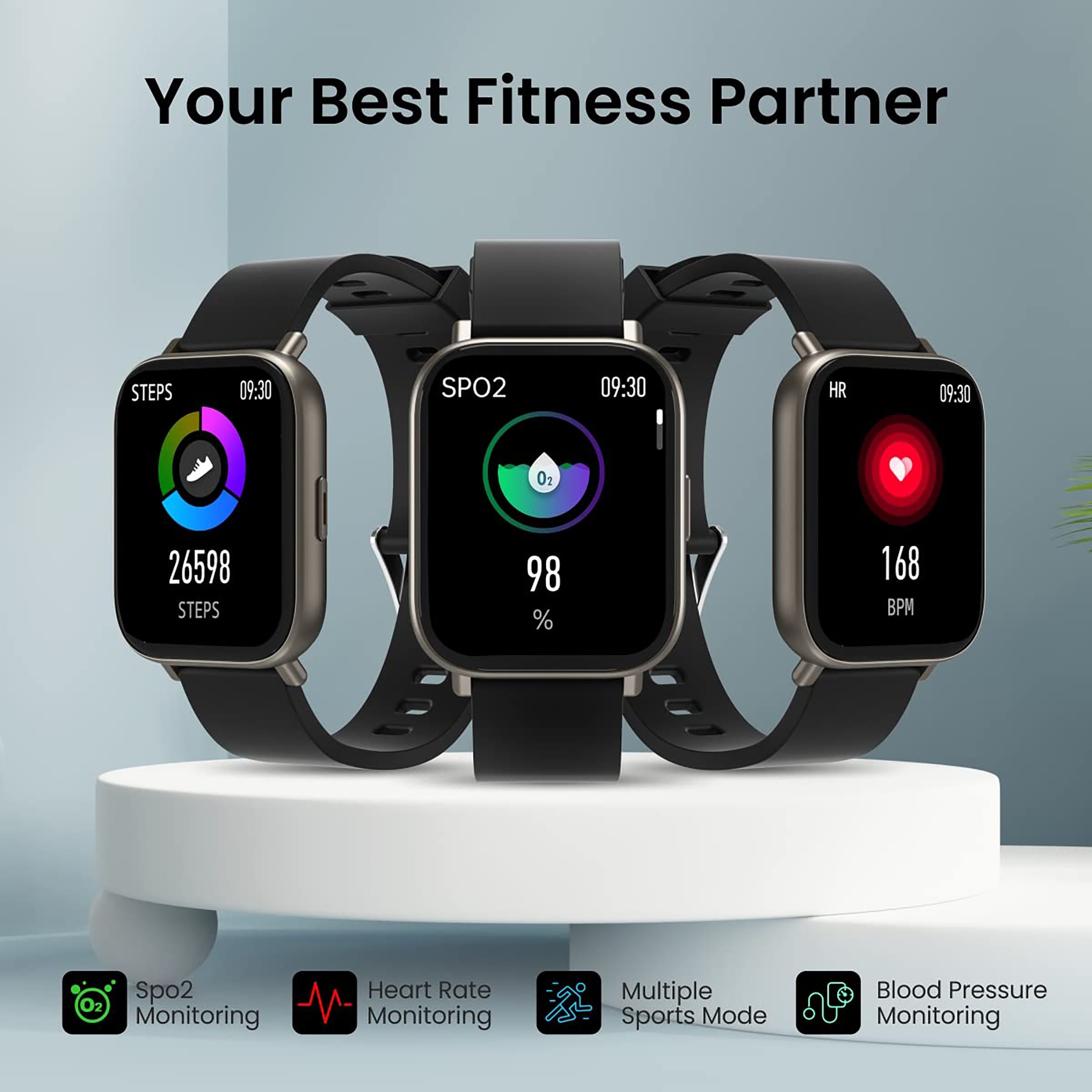 PORTRONICS Kronos Y1 Smartwatch with Bluetooth Calling (44.45mm HD Display, IP67 Splash Resistant, Grey Strap)_10