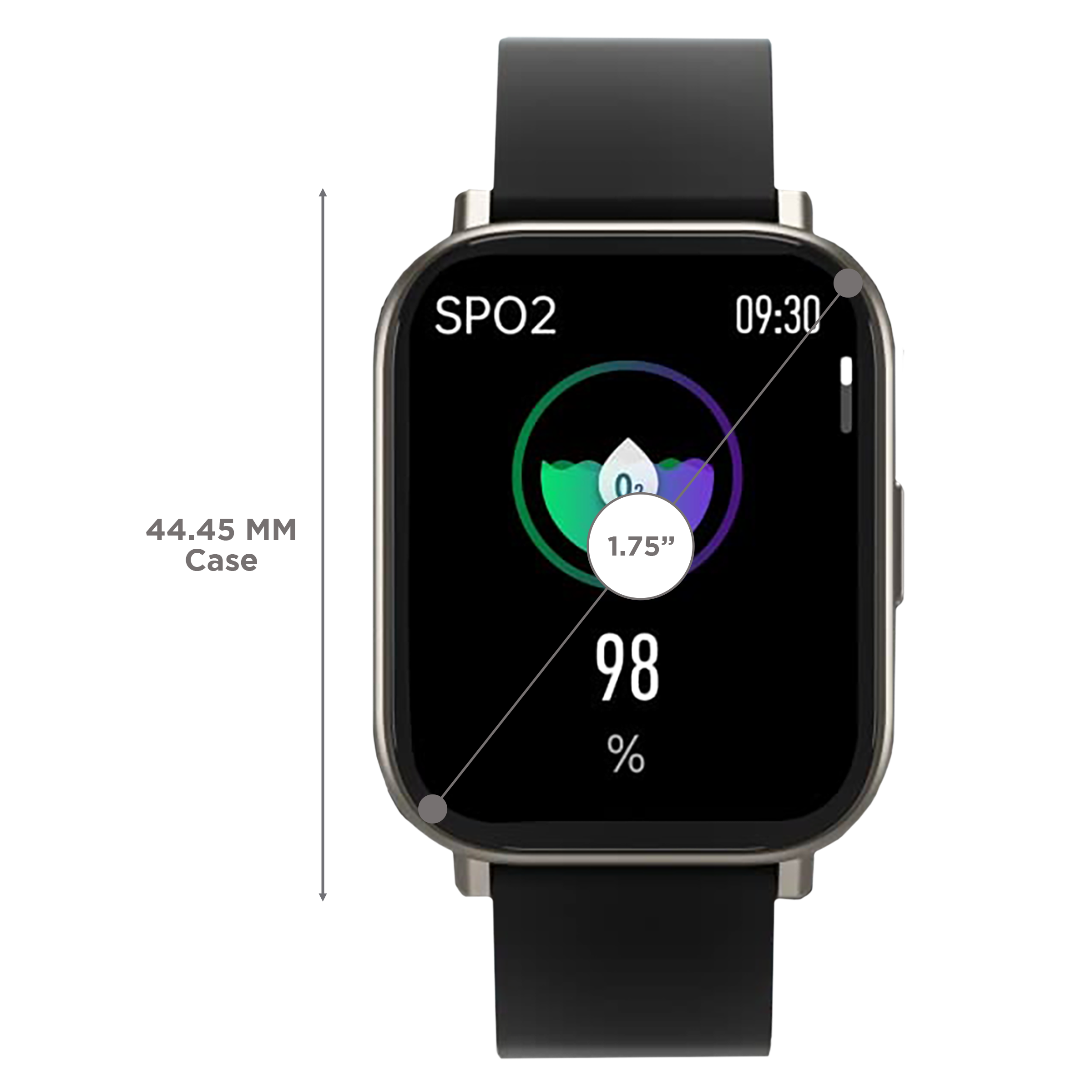 PORTRONICS Kronos Y1 Smartwatch with Bluetooth Calling (44.45mm HD Display, IP67 Splash Resistant, Grey Strap)_3