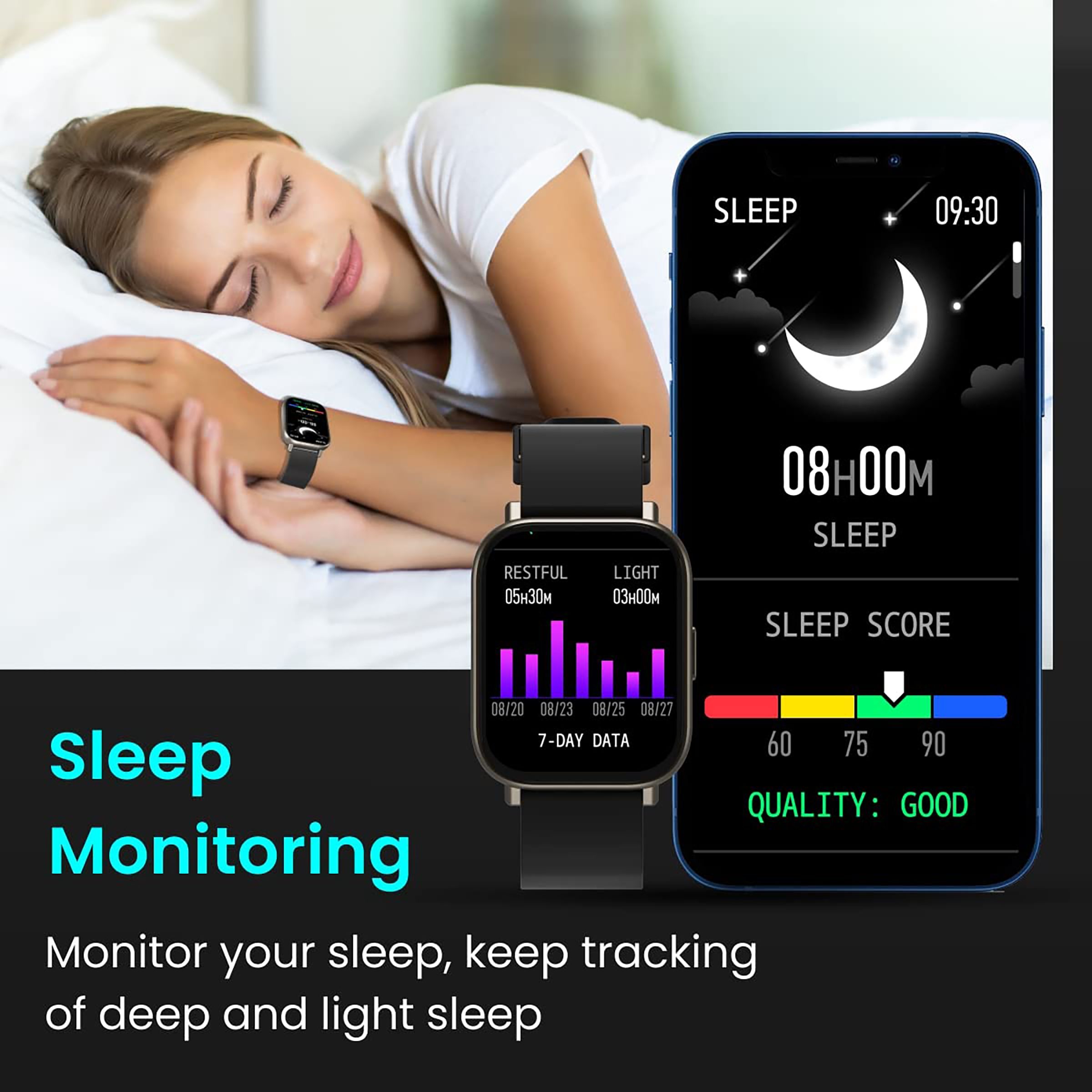 PORTRONICS Kronos Y1 Smartwatch with Bluetooth Calling (44.45mm HD Display, IP67 Splash Resistant, Grey Strap)_4