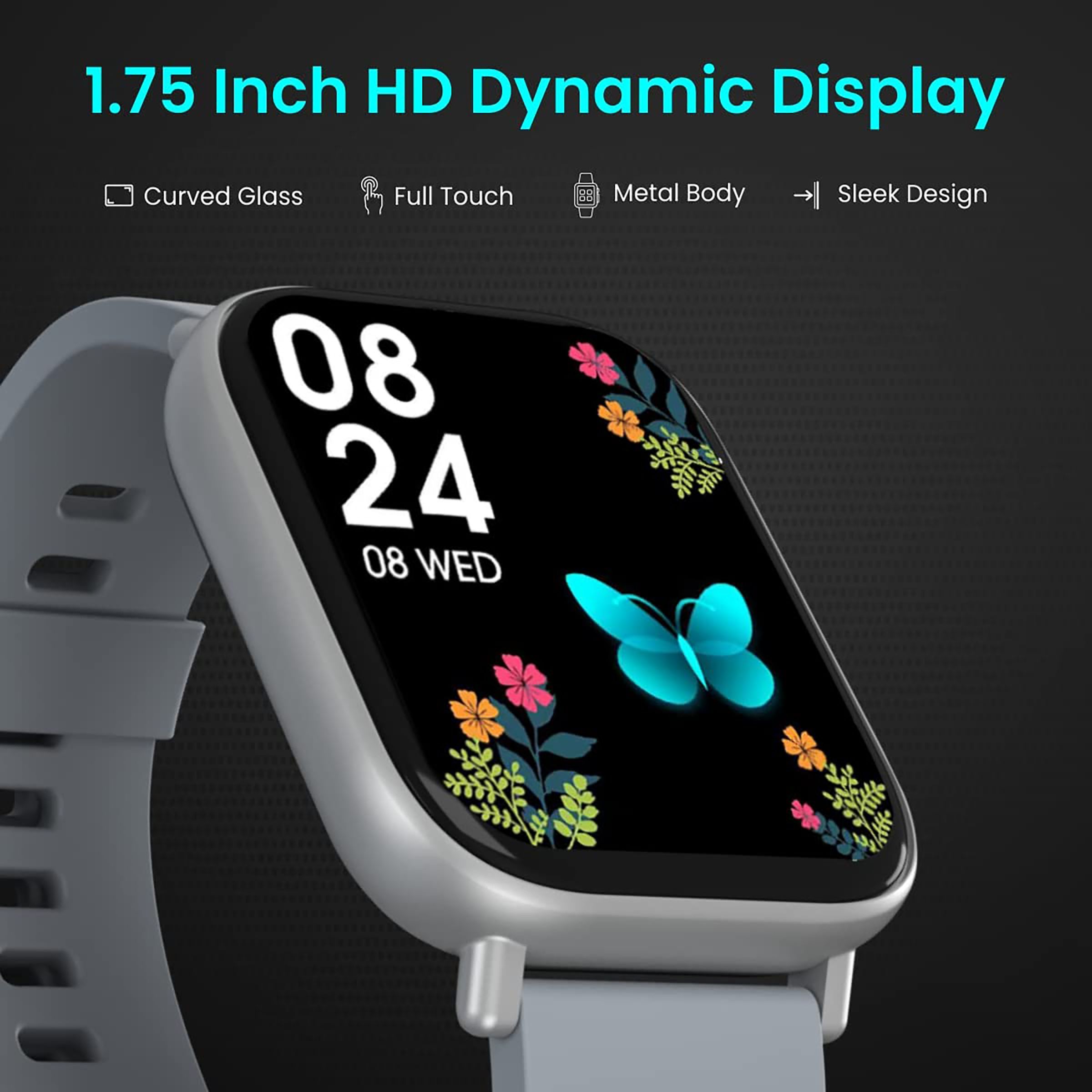 PORTRONICS Kronos Y1 Smartwatch with Bluetooth Calling (44.45mm HD Display, IP67 Splash Resistant, Grey Strap)_11