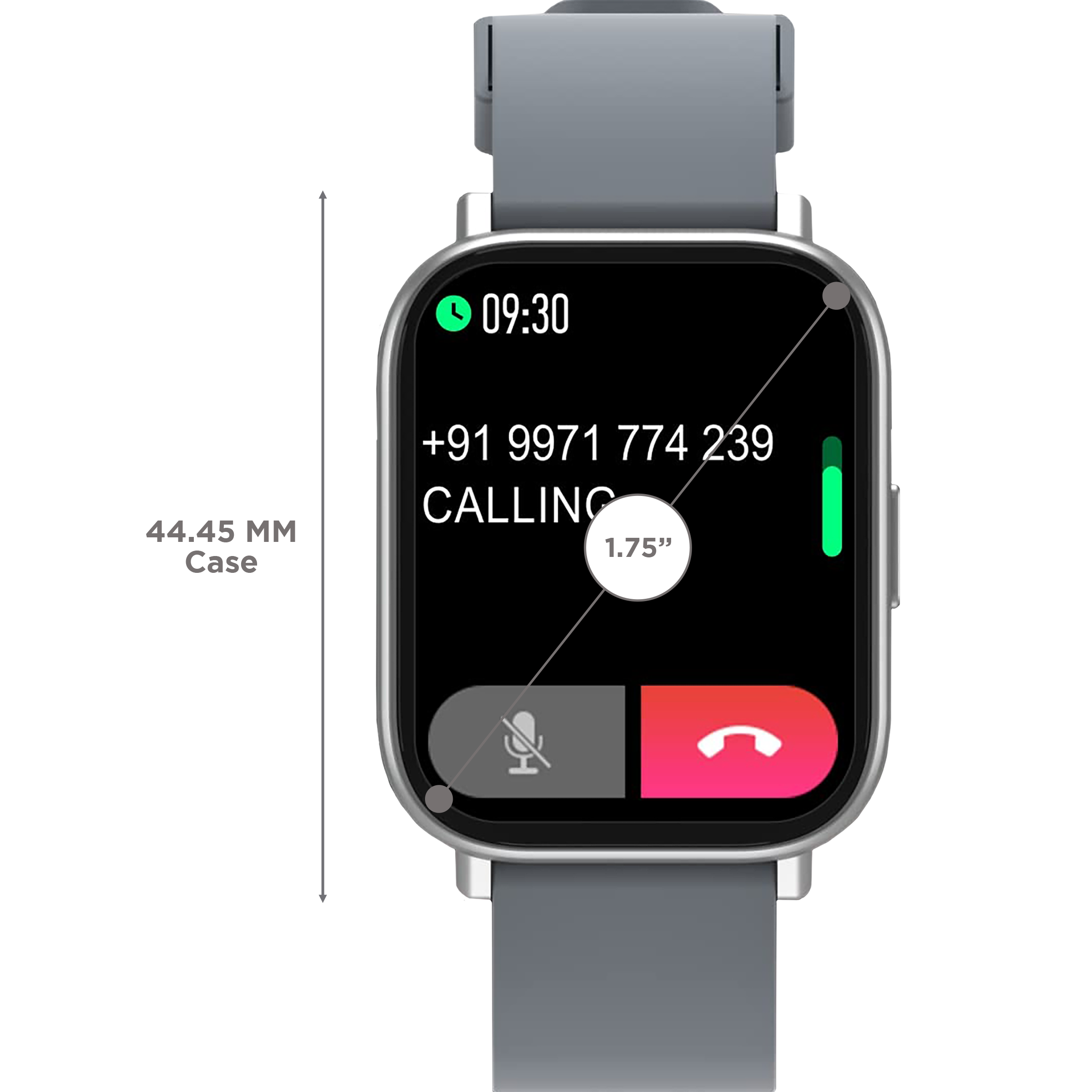 PORTRONICS Kronos Y1 Smartwatch with Bluetooth Calling (44.45mm HD Display, IP67 Splash Resistant, Grey Strap)_3