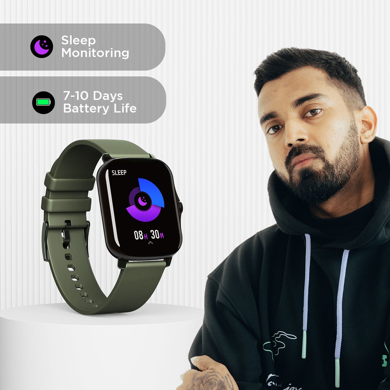 boAt Wave Fit Smartwatch with Camera & Music Control (42.92mm HD Display, IP67 Sweat Resistant, Olive Green Strap) boAt Wave Fit Smartwatch with Camera & Music Control (42.92mm HD Display, IP67 Sweat Resistant, Olive Green Strap)_6