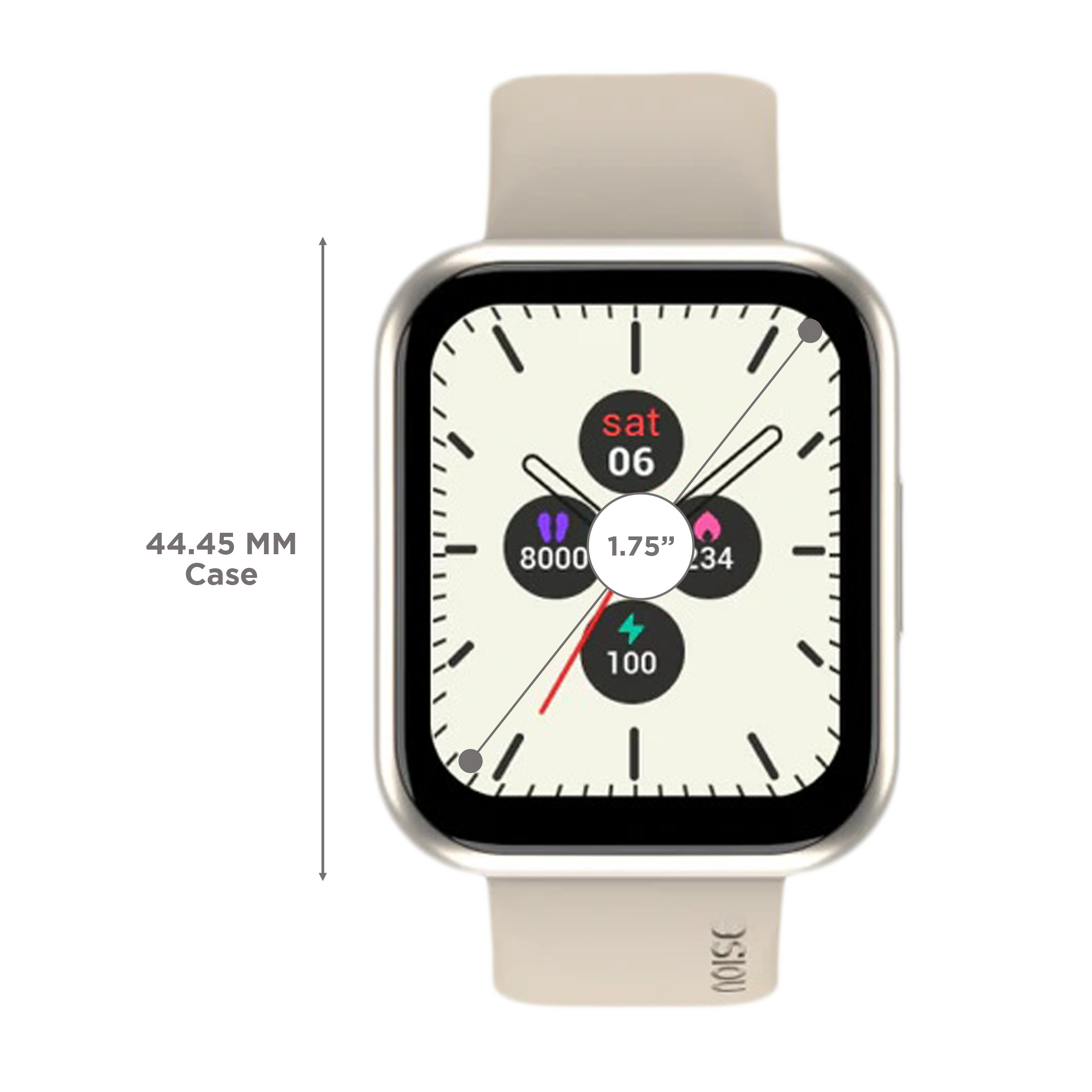 noise ColorFit Ultra Buzz Smartwatch with Bluetooth Calling (44.45mm LCD Display, IP68 Water Resistant, Champagne Grey Strap)_3