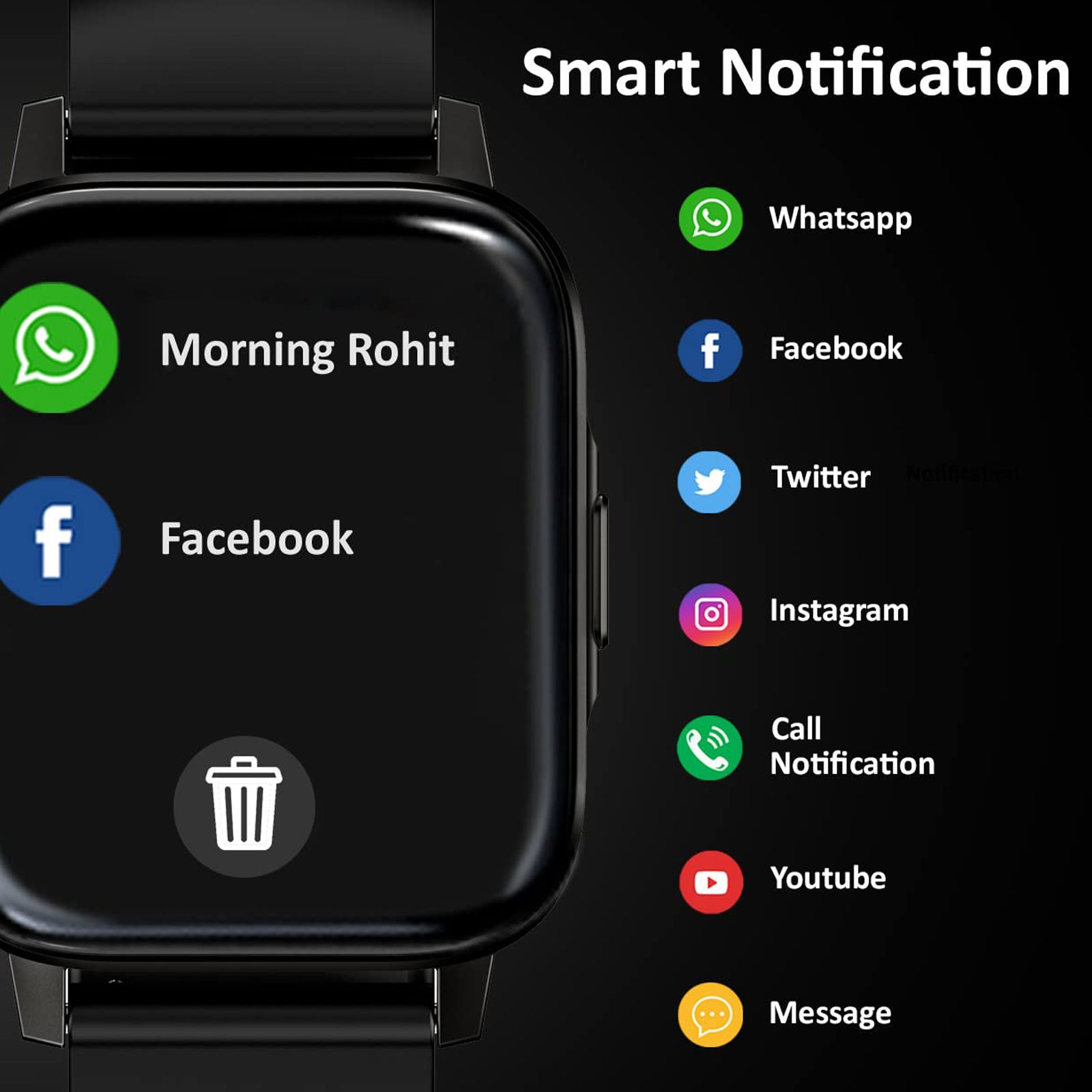 maxima Max Pro X5 Smartwatch with Activity Tracker (43mm Color IPS Display, IP68 Water Resistant, Black Strap)_8