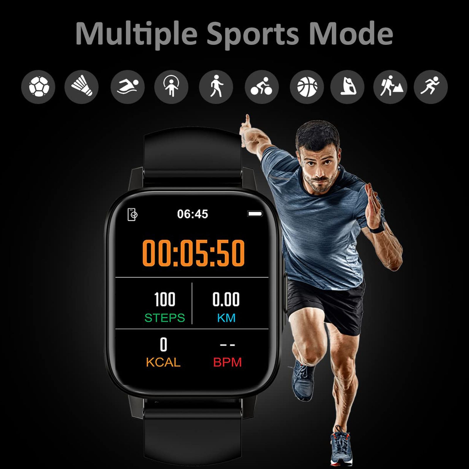 maxima Max Pro X5 Smartwatch with Activity Tracker (43mm Color IPS Display, IP68 Water Resistant, Black Strap)_9