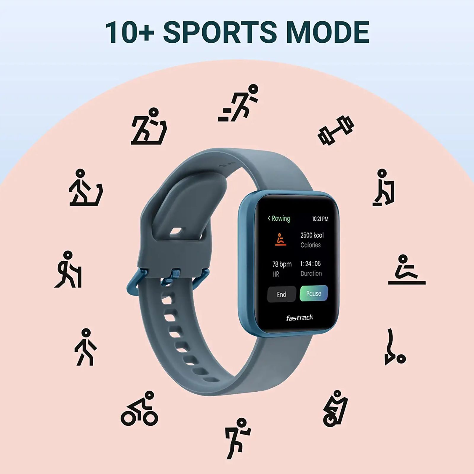 fastrack Reflex Slay Smartwatch with Camera & Music Control (35.56mm Ultra Vu Display, Sweat Resistant, Blue Strap) fastrack Reflex Slay Smartwatch with Camera & Music Control (35.56mm Ultra Vu Display, Sweat Resistant, Blue Strap)_9