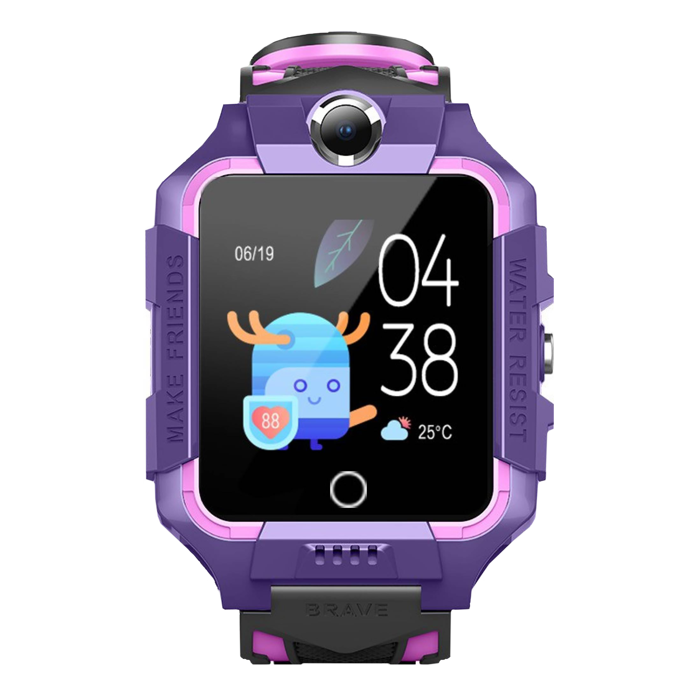 sekyo Turbo 4G Smartwatch with GPS (40mm LCD Display, Water Resistant, Purple/Black Strap)_1