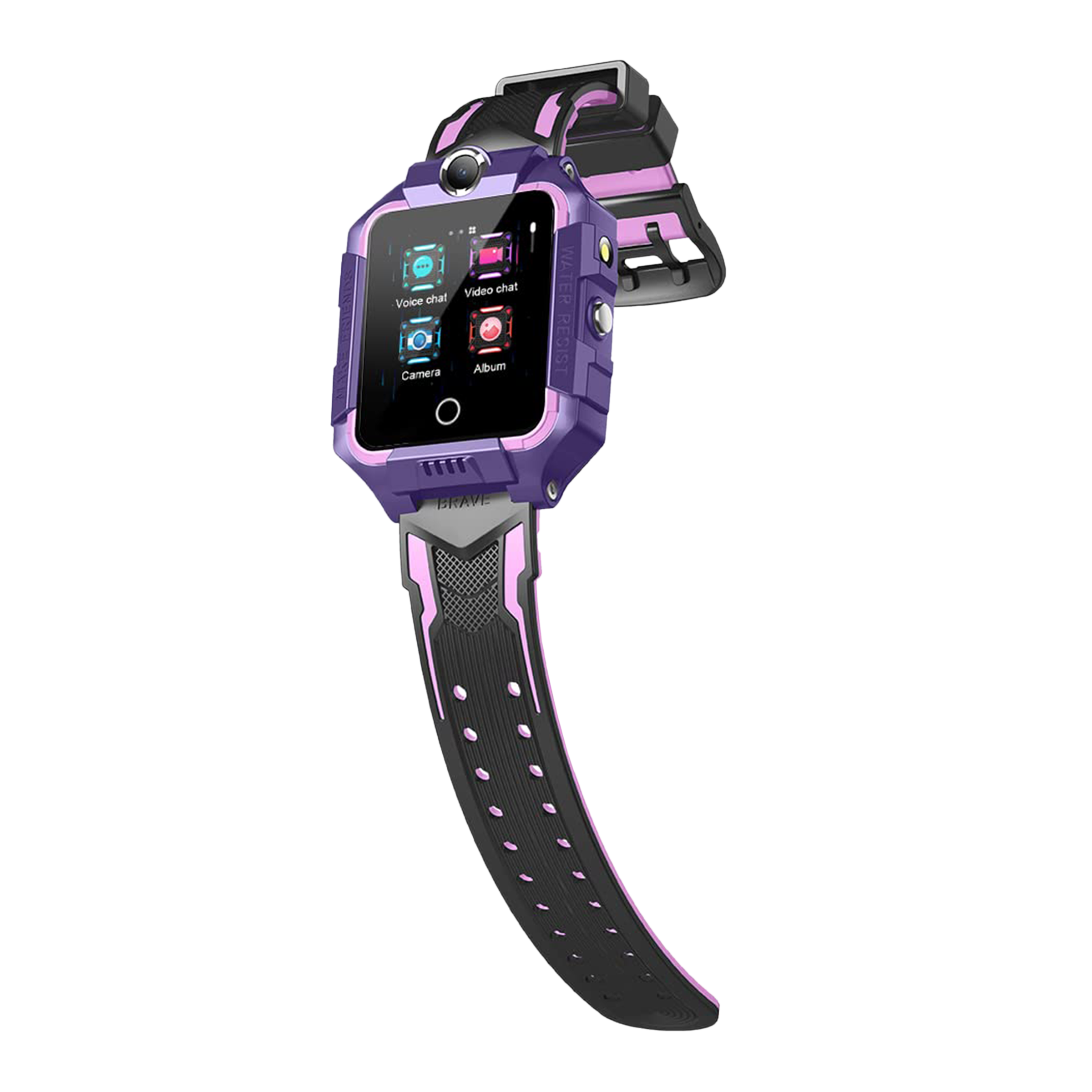 sekyo Turbo 4G Smartwatch with GPS (40mm LCD Display, Water Resistant, Purple/Black Strap)_6