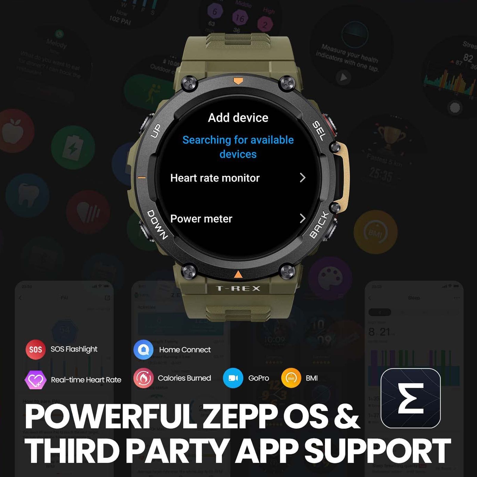 amazfit T-Rex 2 Smartwatch with Activity Tracker (35.3mm AMOLED Display, 10ATM Water Resistant, Desert Khaki Strap) amazfit T-Rex 2 Smartwatch with Activity Tracker (35.3mm AMOLED Display, 10ATM Water Resistant, Desert Khaki Strap)_6
