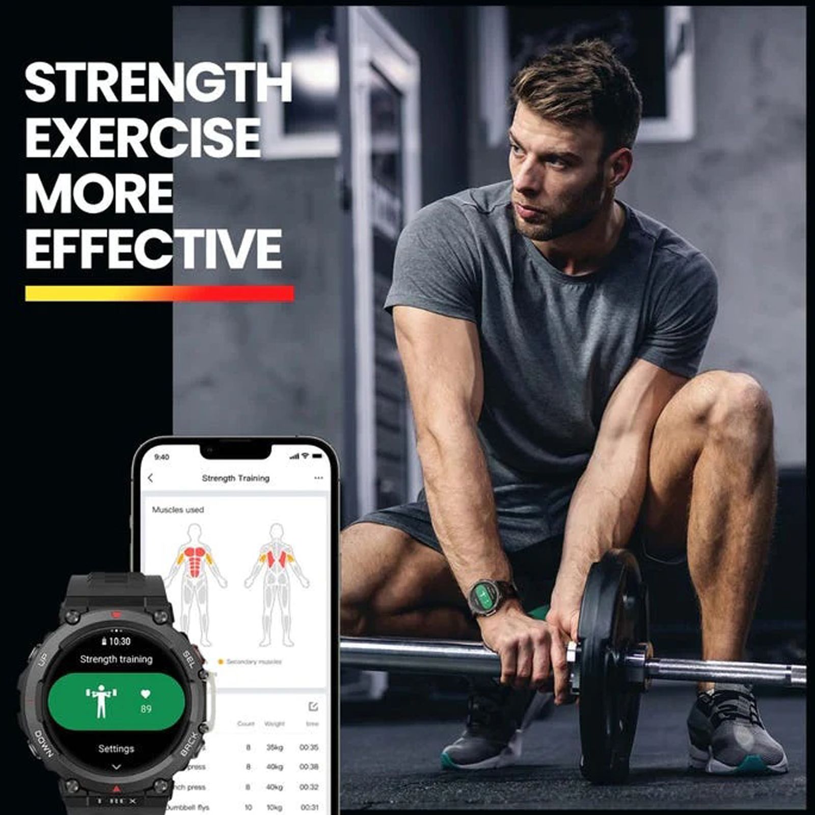 amazfit T-Rex 2 Smartwatch with Activity Tracker (35.3mm AMOLED Display, 10ATM Water Resistant, Wild Green Strap)_6
