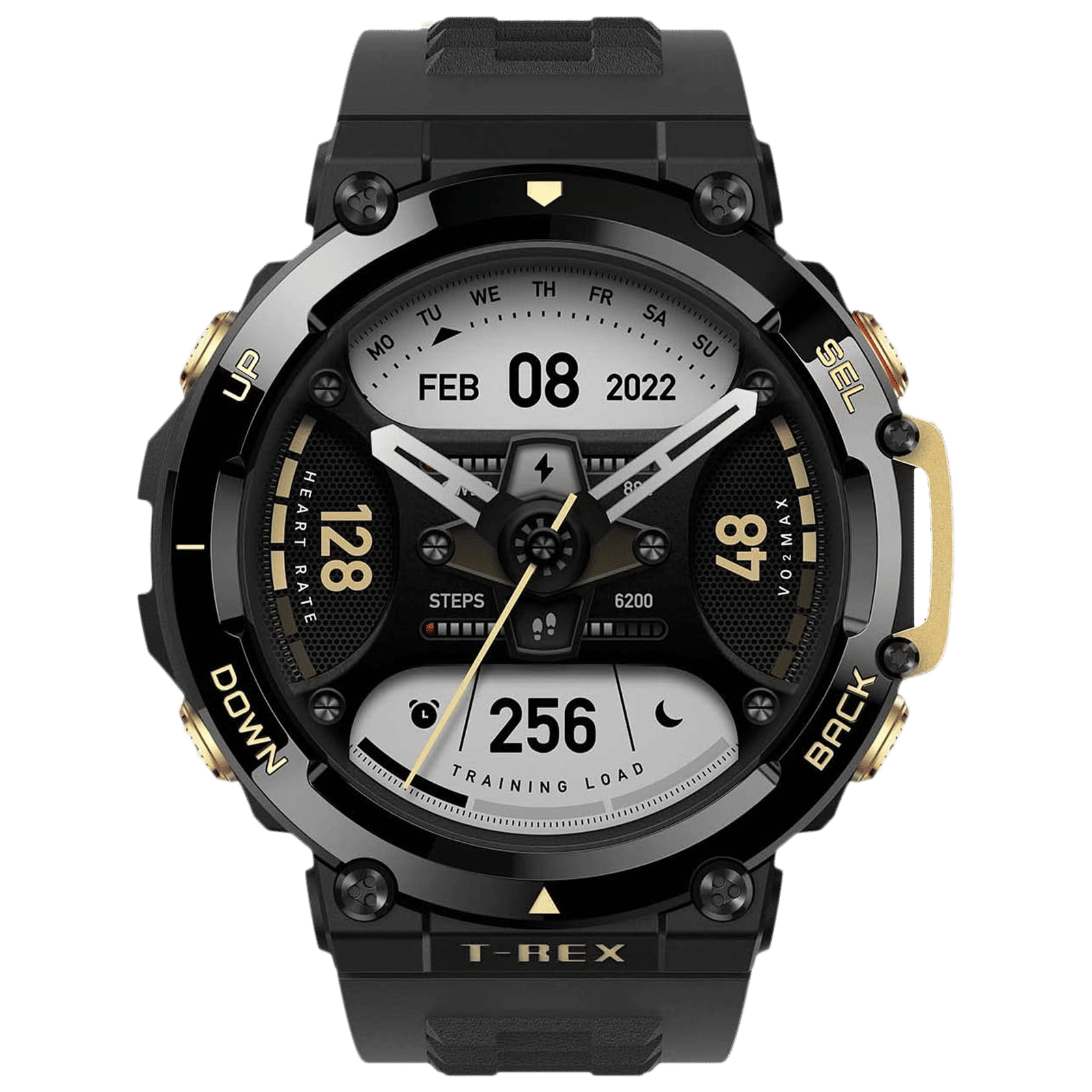 amazfit T-Rex 2 Smartwatch with Activity Tracker (35.3mm AMOLED Display, 10ATM Water Resistant, Astro Black Gold Strap) amazfit T-Rex 2 Smartwatch with Activity Tracker (35.3mm AMOLED Display, 10ATM Water Resistant, Astro Black Gold Strap)_1