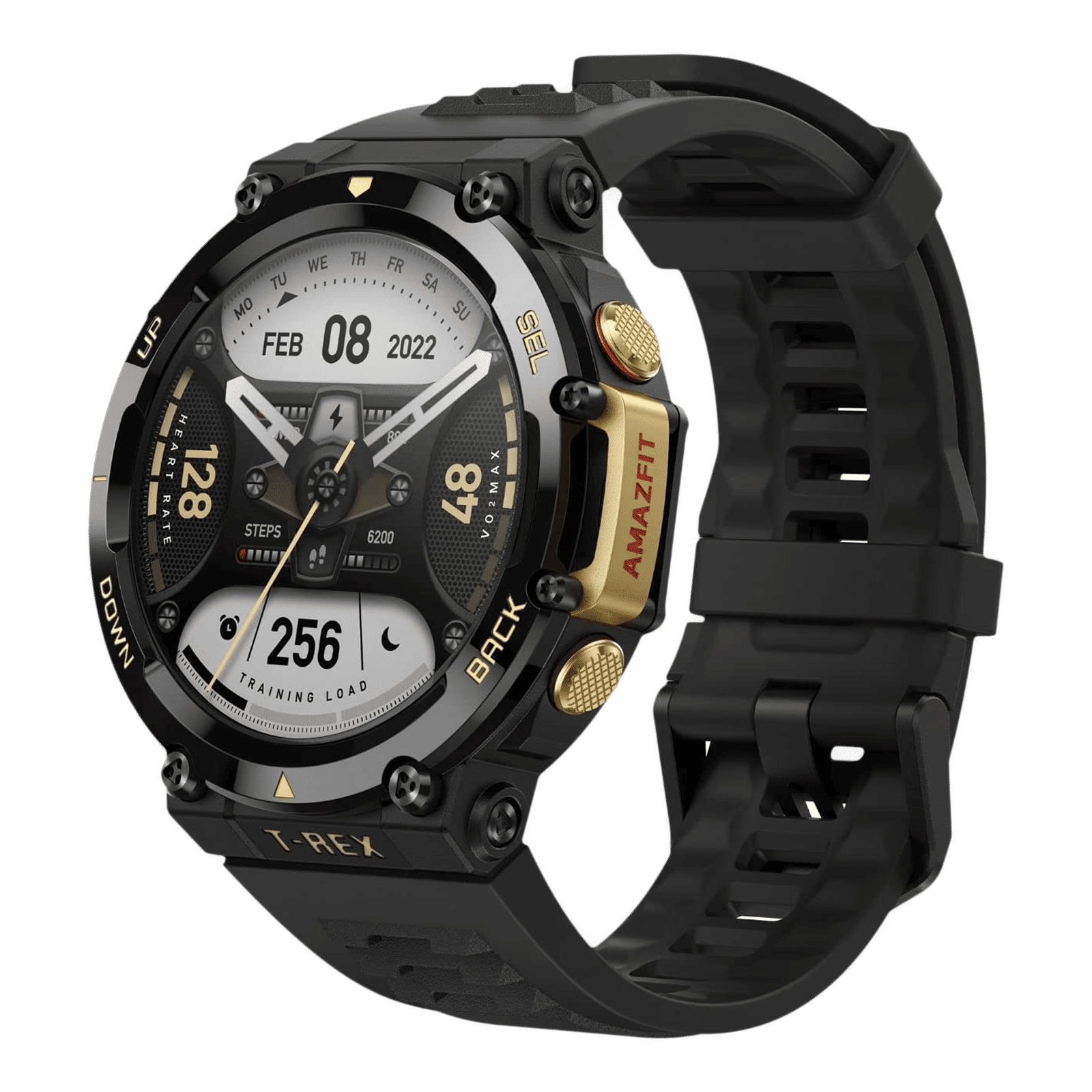 amazfit T-Rex 2 Smartwatch with Activity Tracker (35.3mm AMOLED Display, 10ATM Water Resistant, Astro Black Gold Strap) amazfit T-Rex 2 Smartwatch with Activity Tracker (35.3mm AMOLED Display, 10ATM Water Resistant, Astro Black Gold Strap)_4