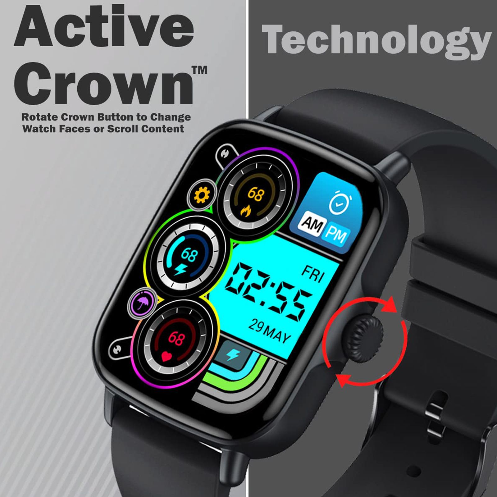 maxima Max Pro Turbo Smartwatch with Bluetooth Calling (42.9mm IPS HD Display, IP67 Water Resistant, Midnight Black Strap) maxima Max Pro Turbo Smartwatch with Bluetooth Calling (42.9mm IPS HD Display, IP67 Water Resistant, Midnight Black Strap)_8