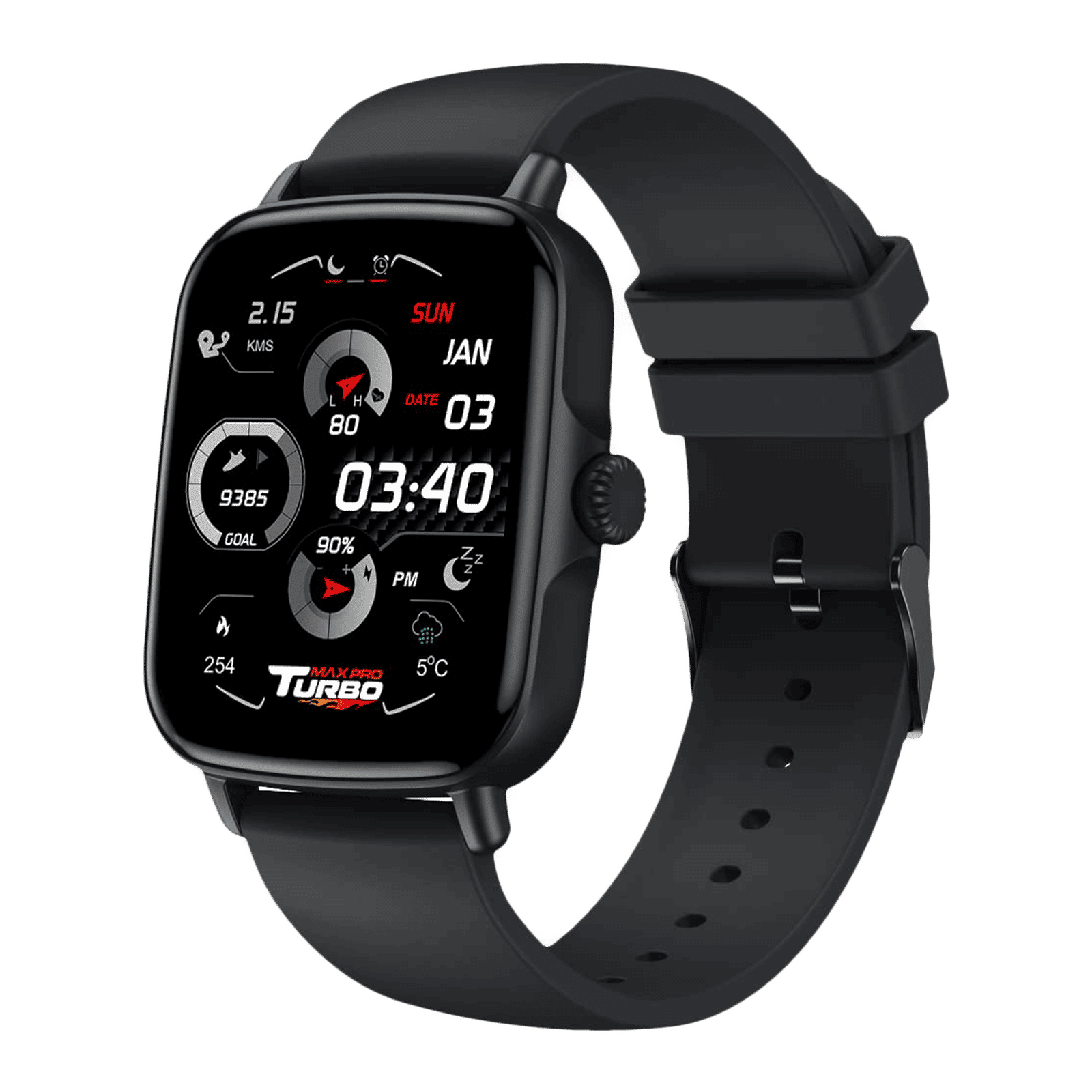 maxima Max Pro Turbo Smartwatch with Bluetooth Calling (42.9mm IPS HD Display, IP67 Water Resistant, Midnight Black Strap) maxima Max Pro Turbo Smartwatch with Bluetooth Calling (42.9mm IPS HD Display, IP67 Water Resistant, Midnight Black Strap)_1