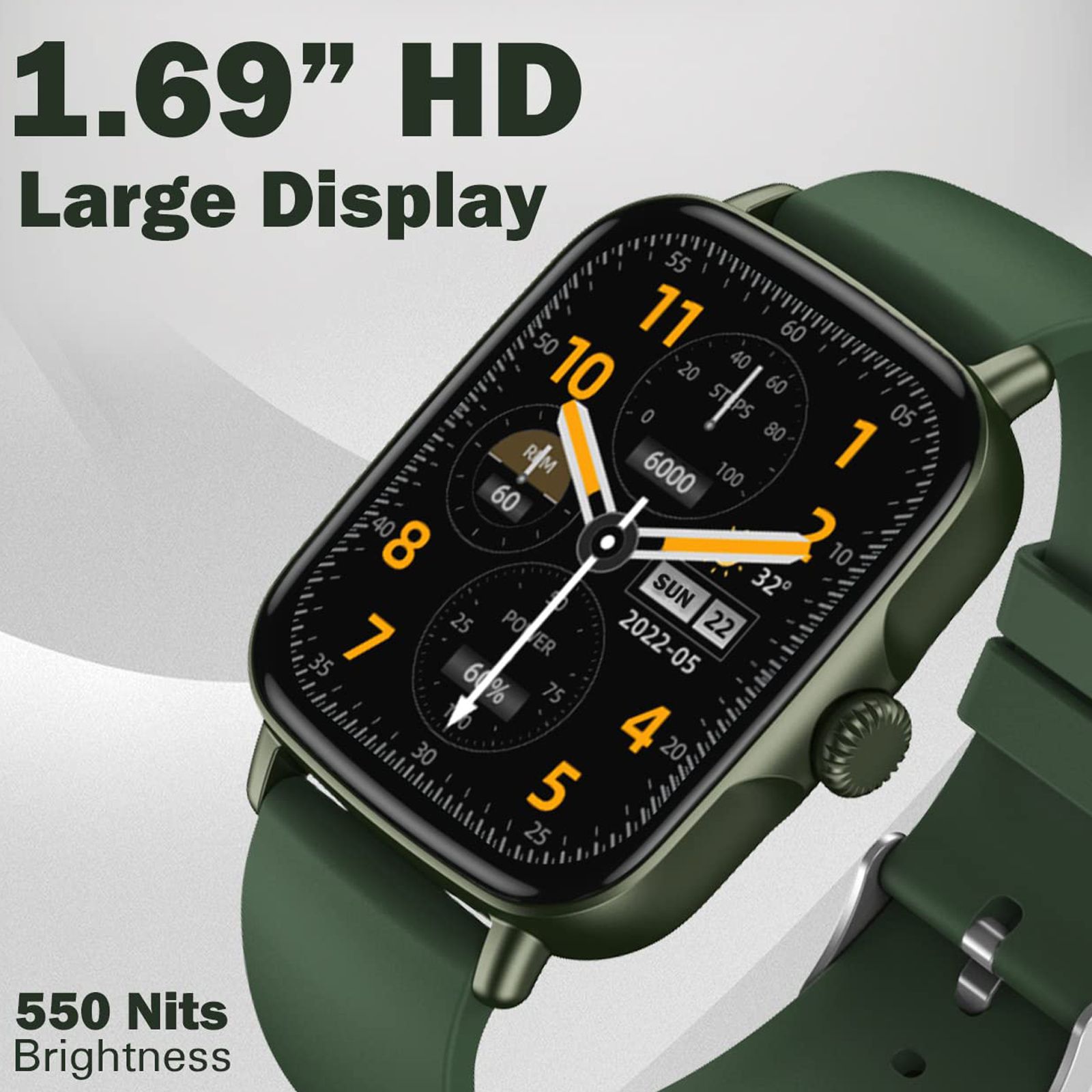 maxima Max Pro Turbo Smartwatch with Bluetooth Calling (42.9mm IPS HD Display, IP67 Water Resistant, Army Green Strap) maxima Max Pro Turbo Smartwatch with Bluetooth Calling (42.9mm IPS HD Display, IP67 Water Resistant, Army Green Strap)_6