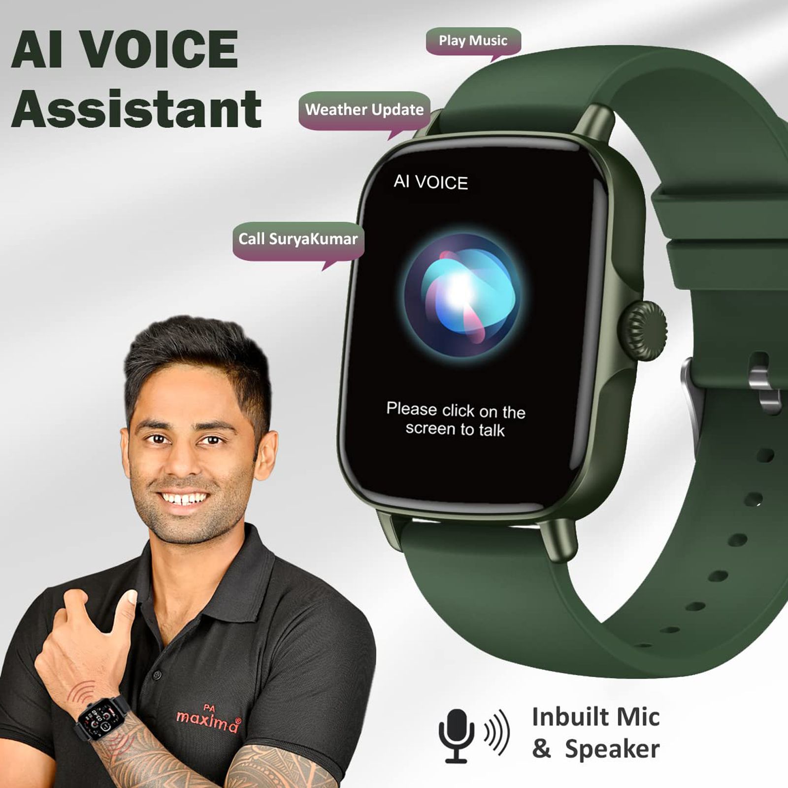 maxima Max Pro Turbo Smartwatch with Bluetooth Calling (42.9mm IPS HD Display, IP67 Water Resistant, Army Green Strap) maxima Max Pro Turbo Smartwatch with Bluetooth Calling (42.9mm IPS HD Display, IP67 Water Resistant, Army Green Strap)_8