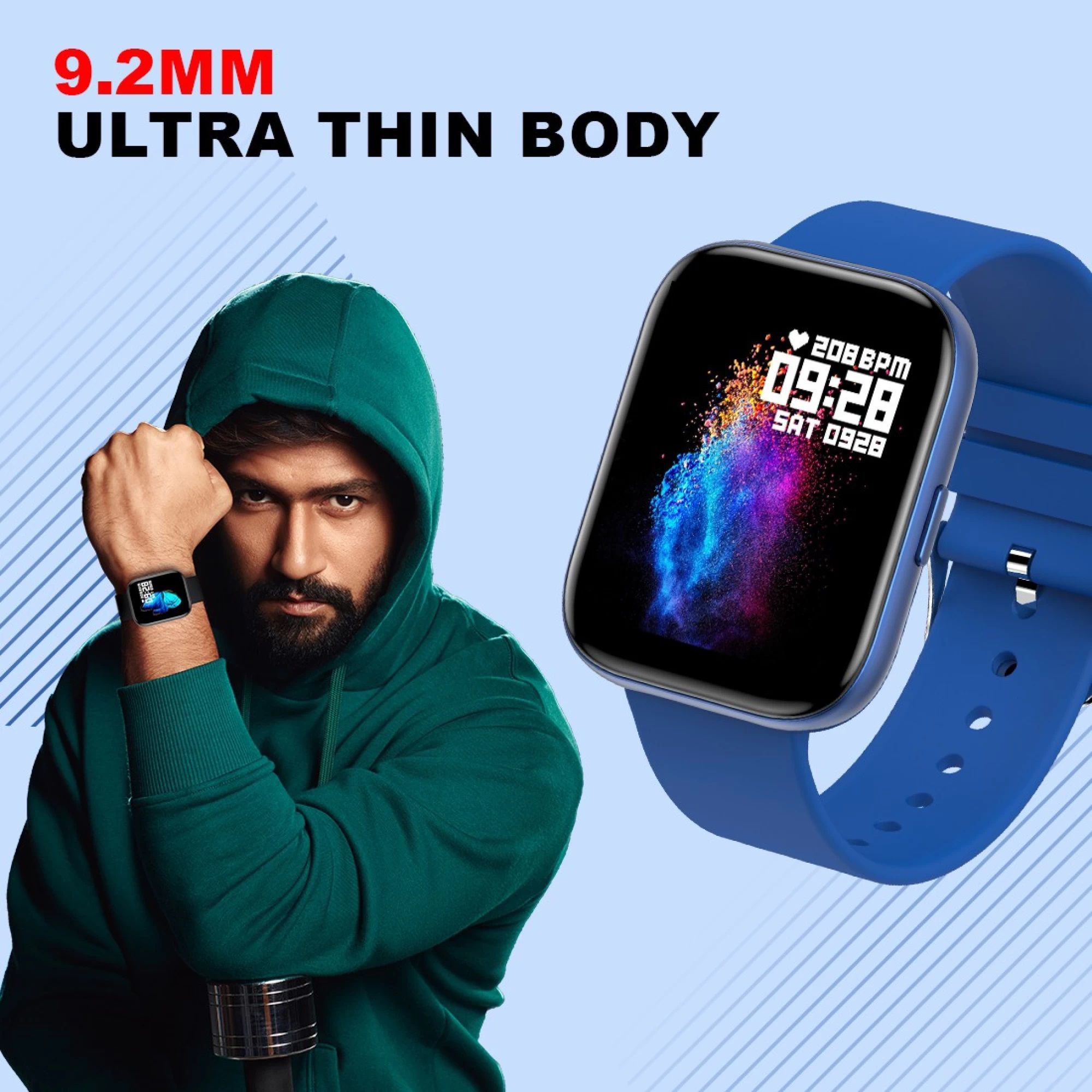 Fire-Boltt Mercury BSW006 Smartwatch with Camera & Music Control (45mm HD Display, IP67 Water Resistant, Blue Strap)_5