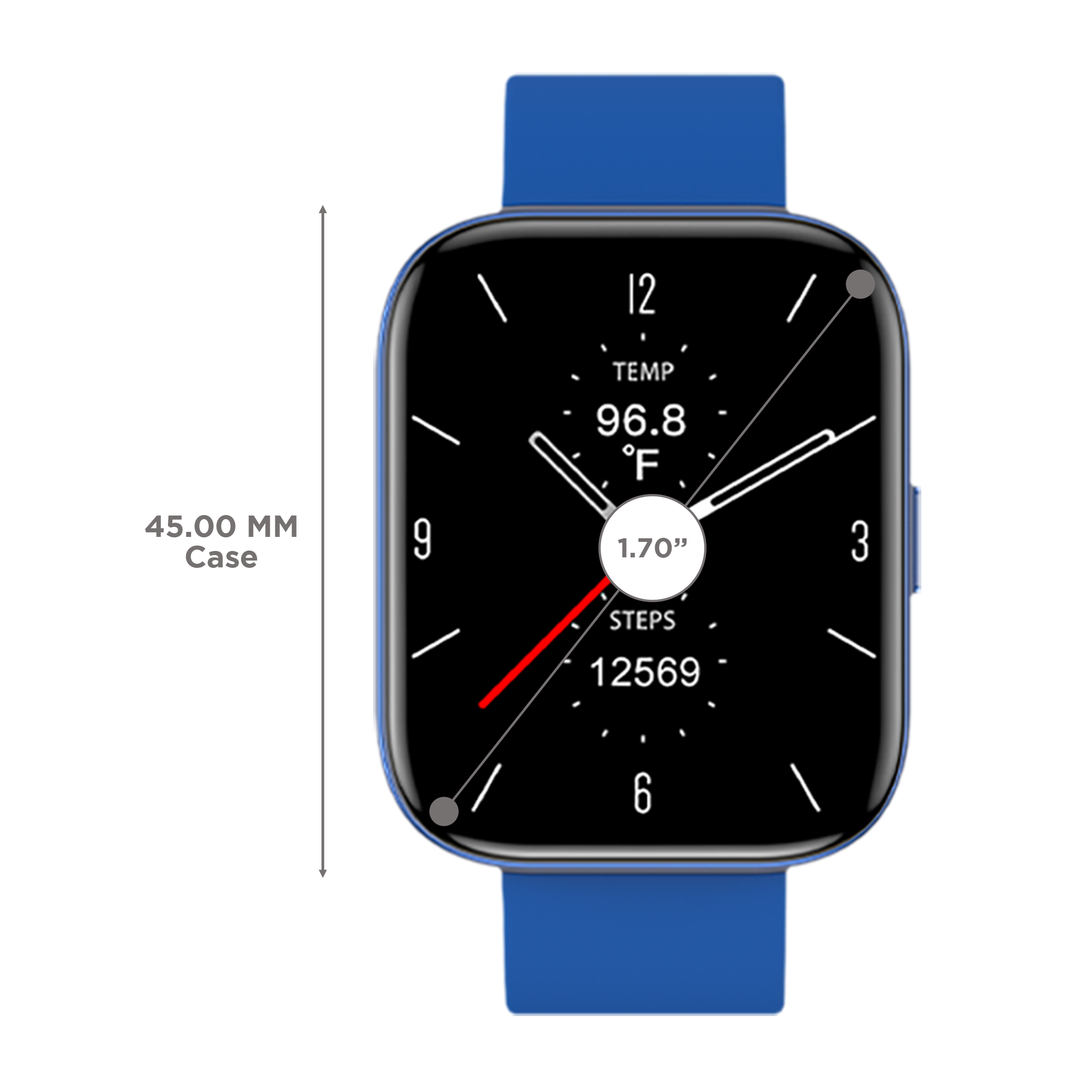 Fire-Boltt Mercury BSW006 Smartwatch with Camera & Music Control (45mm HD Display, IP67 Water Resistant, Blue Strap)_2