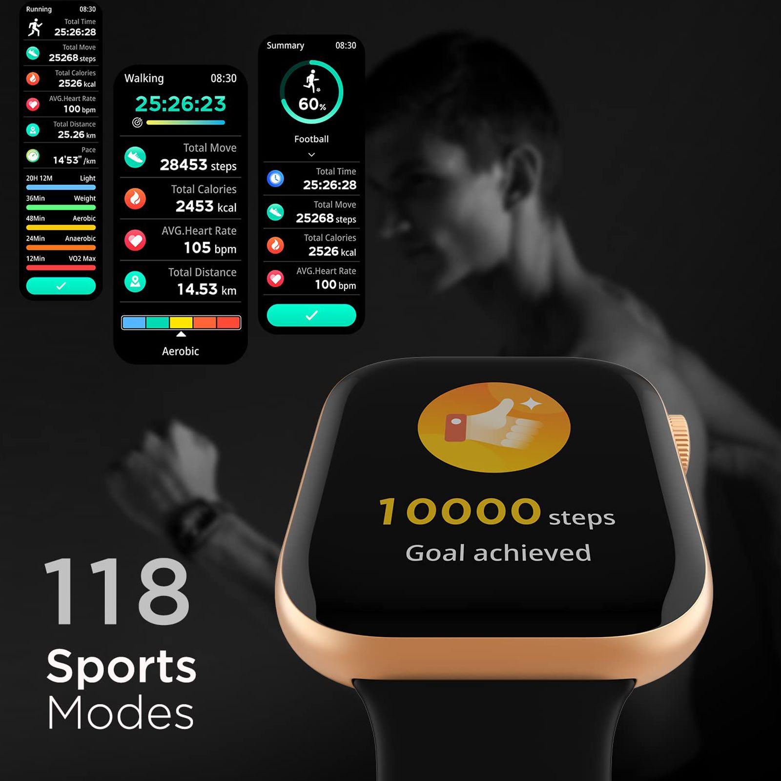 FIRE-BOLTT Ring 3 BSW043 Smartwatch with Bluetooth Calling (45mm HD Display, IP67 Water Resistant, Black Strap)_8