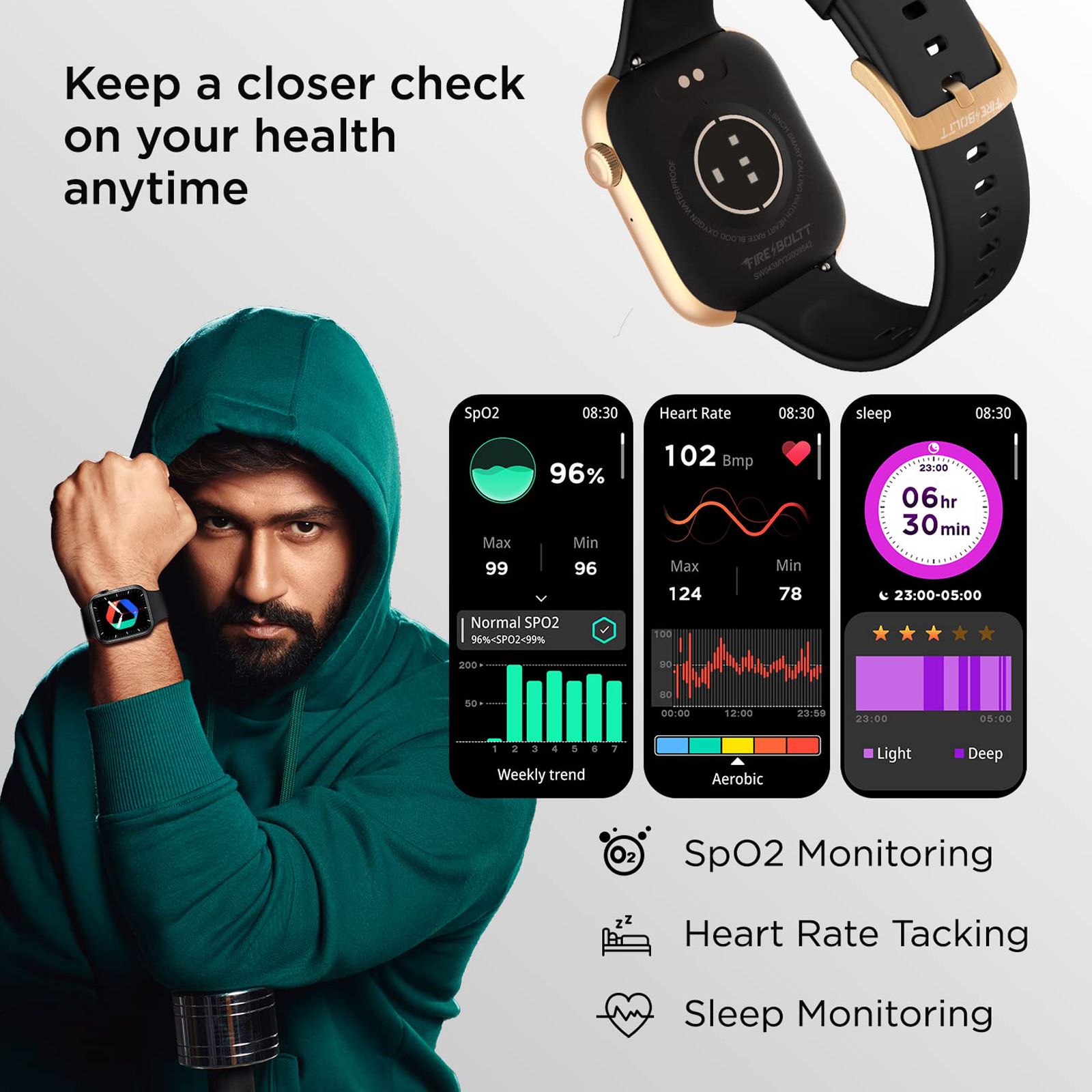FIRE-BOLTT Ring 3 BSW043 Smartwatch with Bluetooth Calling (45mm HD Display, IP67 Water Resistant, Black Strap)_7