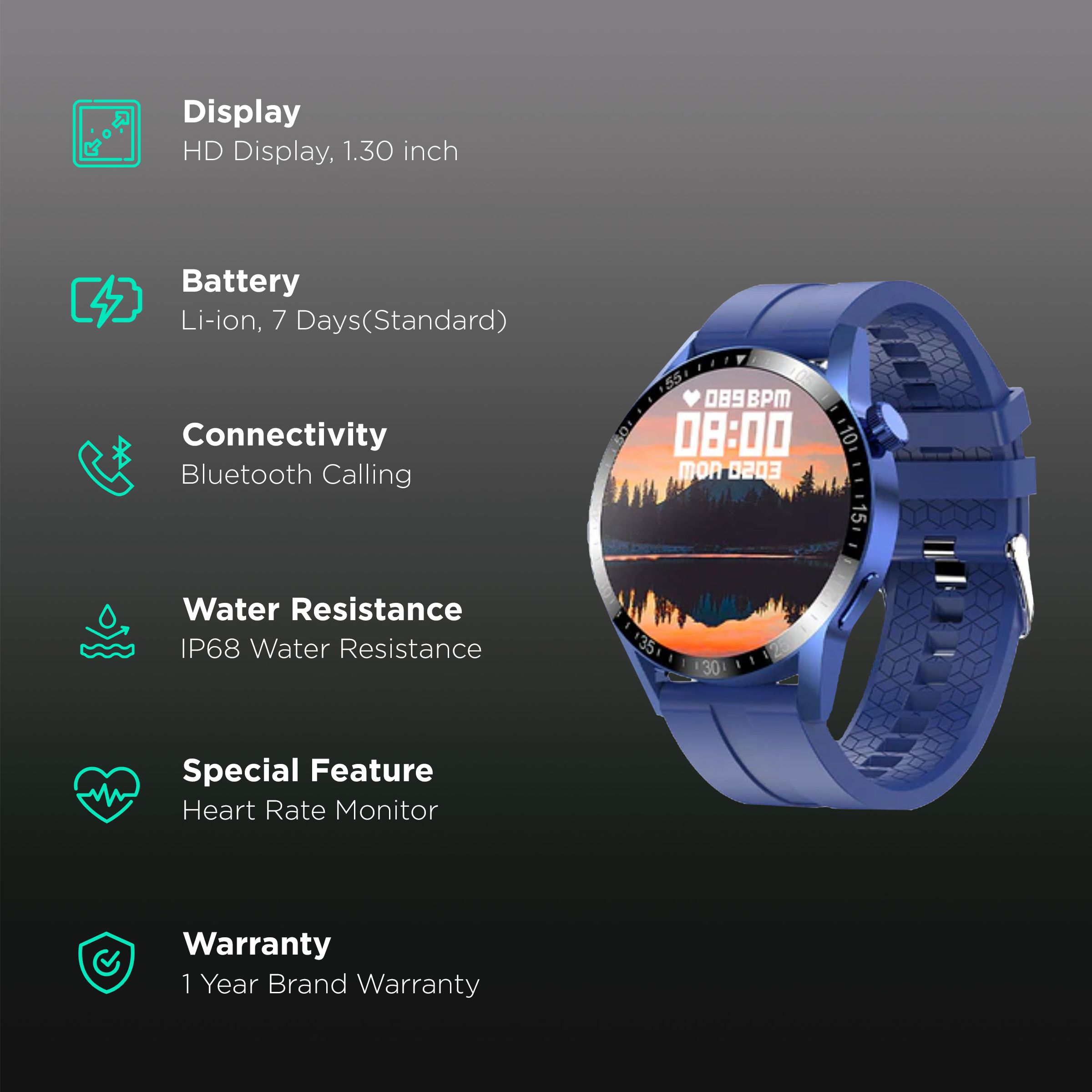 FIRE-BOLTT Talk Pro BSW038 Smartwatch with Bluetooth Calling (33mm HD Display, IP68 Water Resistant, Blue Strap) FIRE-BOLTT Talk Pro BSW038 Smartwatch with Bluetooth Calling (33mm HD Display, IP68 Water Resistant, Blue Strap)_2