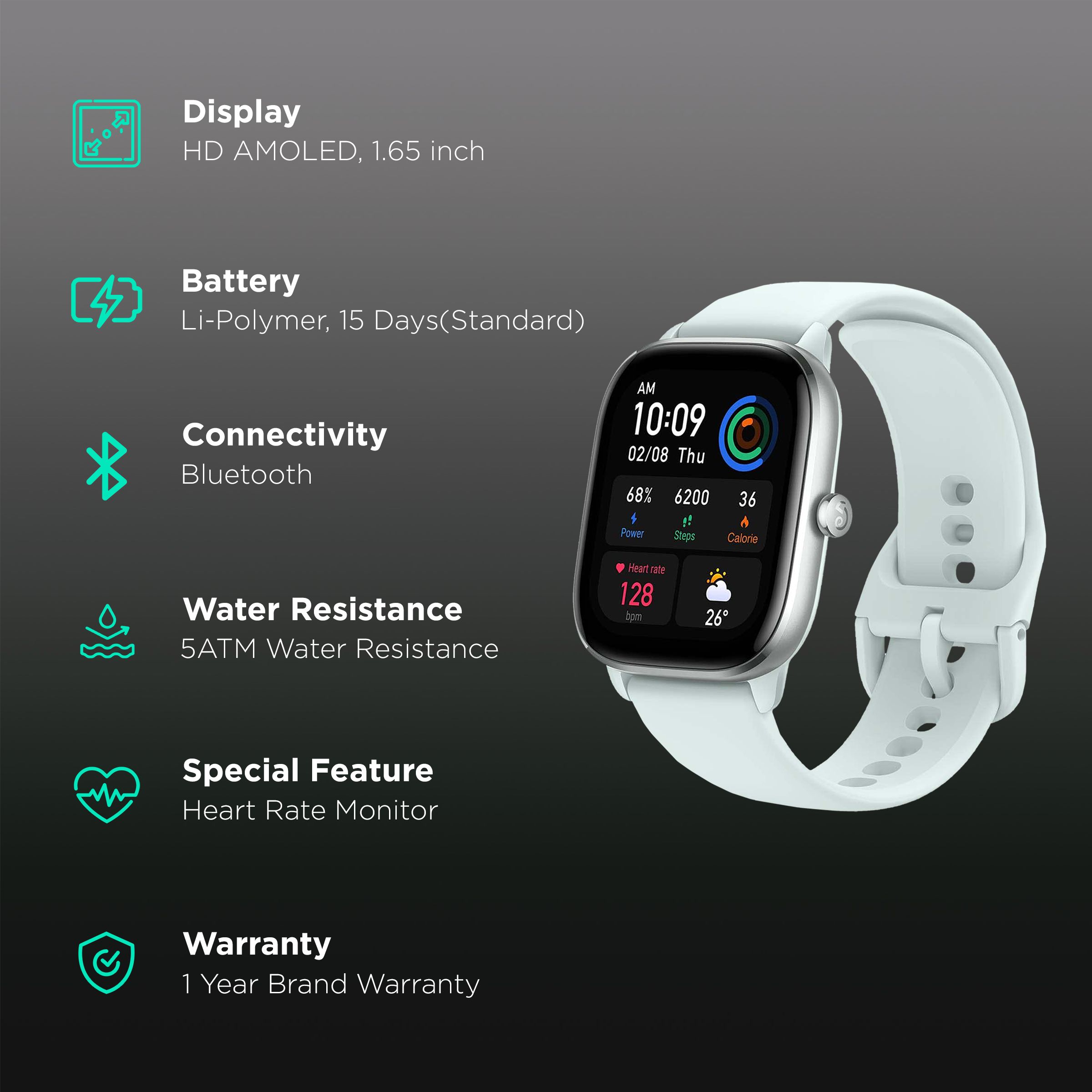 Amazfit GTS 4 Mini Smartwatch with Activity Tracker (41.91mm HD AMOLED Display, 5ATM Water Resistant, Blue Strap) Amazfit GTS 4 Mini Smartwatch with Activity Tracker (41.91mm HD AMOLED Display, 5ATM Water Resistant, Blue Strap)_2