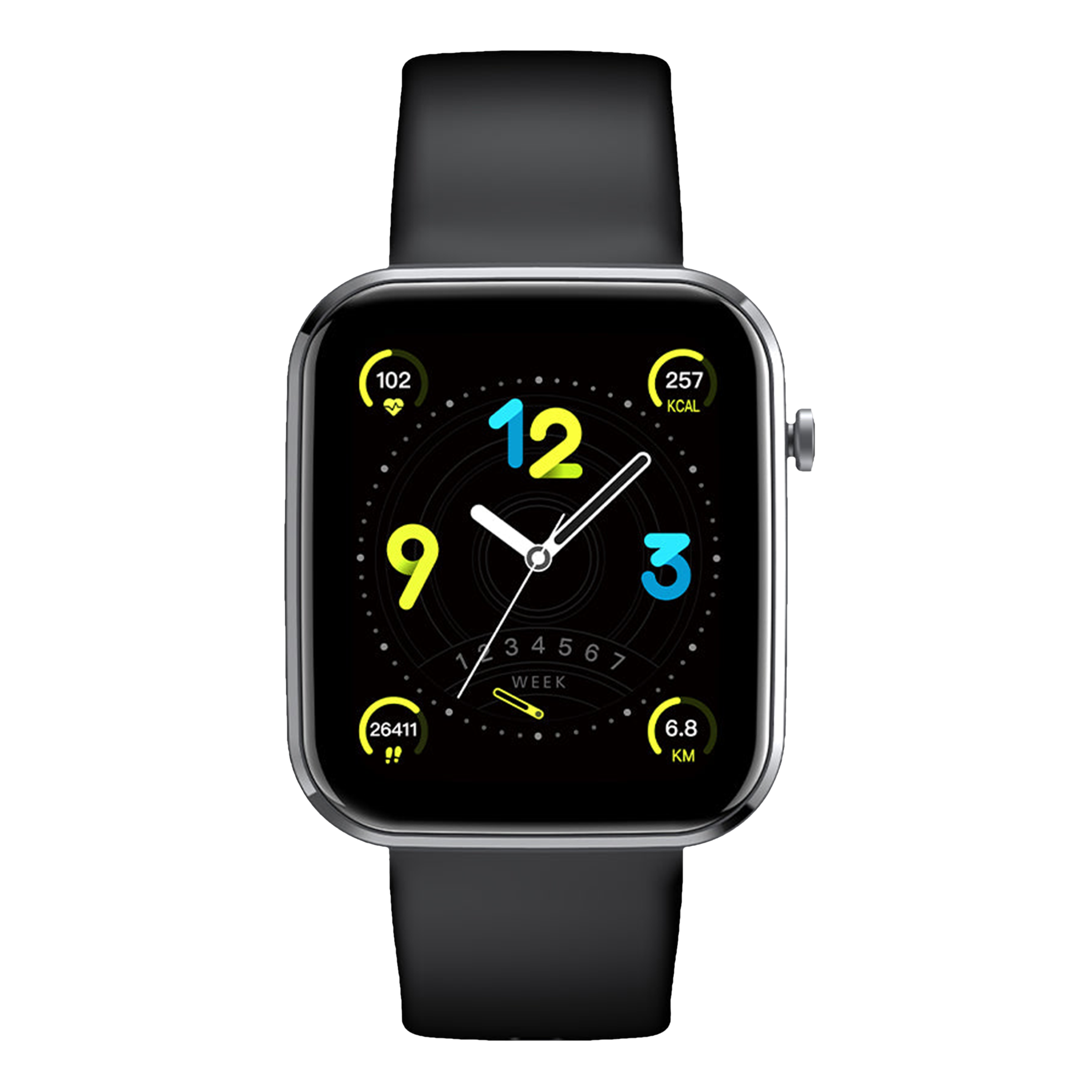 JUST CORSECA Sportivo Smartwatch with Activity Tracker (42.92mm HD LCD Display, IP67 Water Resistant, Black Strap)_1