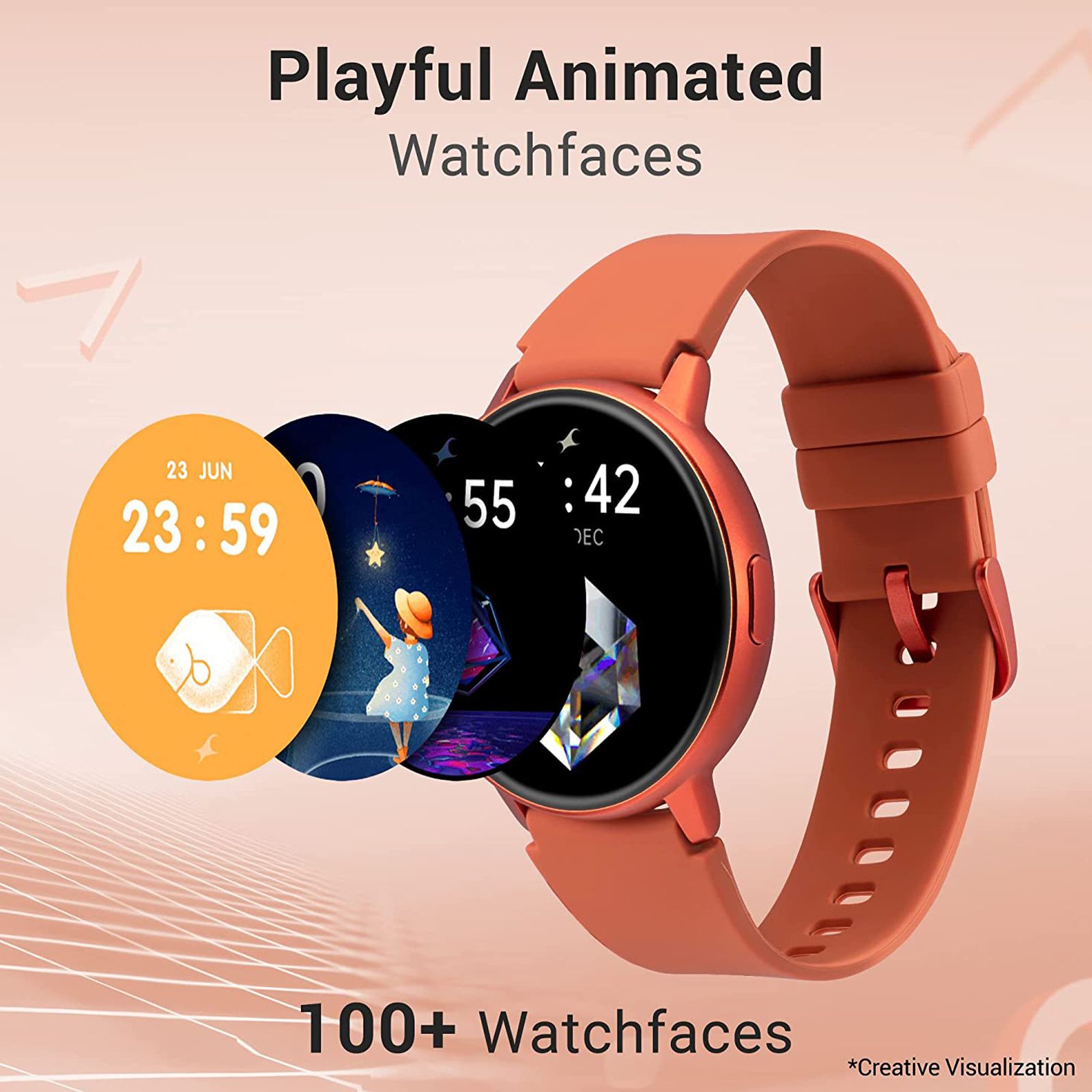fastrack Reflex Play Smartwatch with Activity Tracker (33.02mm AMOLED Display, IP68 Water Resistant, Dazzling Orange Strap)_5