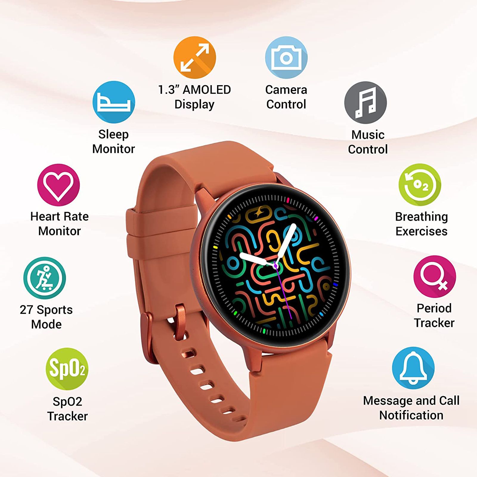 fastrack Reflex Play Smartwatch with Activity Tracker (33.02mm AMOLED Display, IP68 Water Resistant, Dazzling Orange Strap)_8