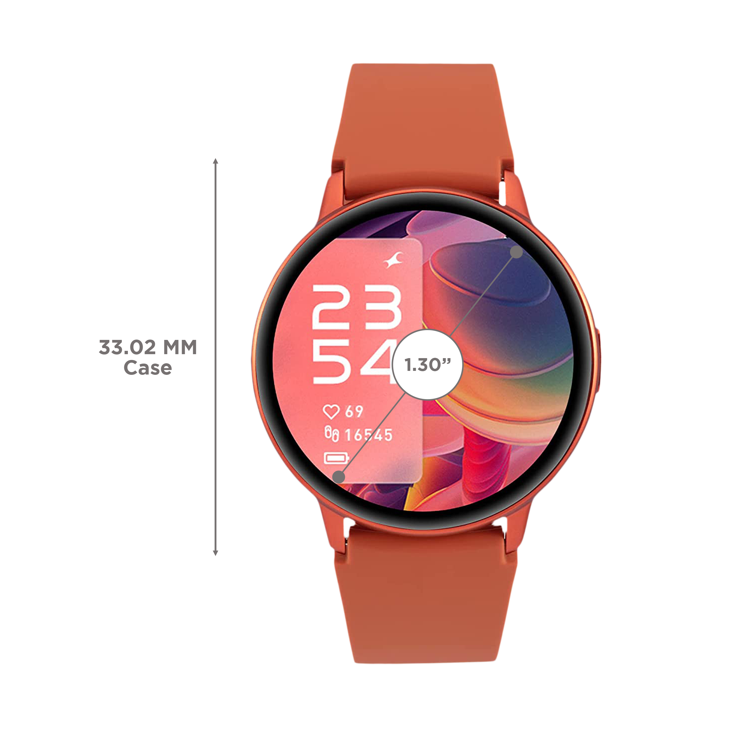fastrack Reflex Play Smartwatch with Activity Tracker (33.02mm AMOLED Display, IP68 Water Resistant, Dazzling Orange Strap)_3