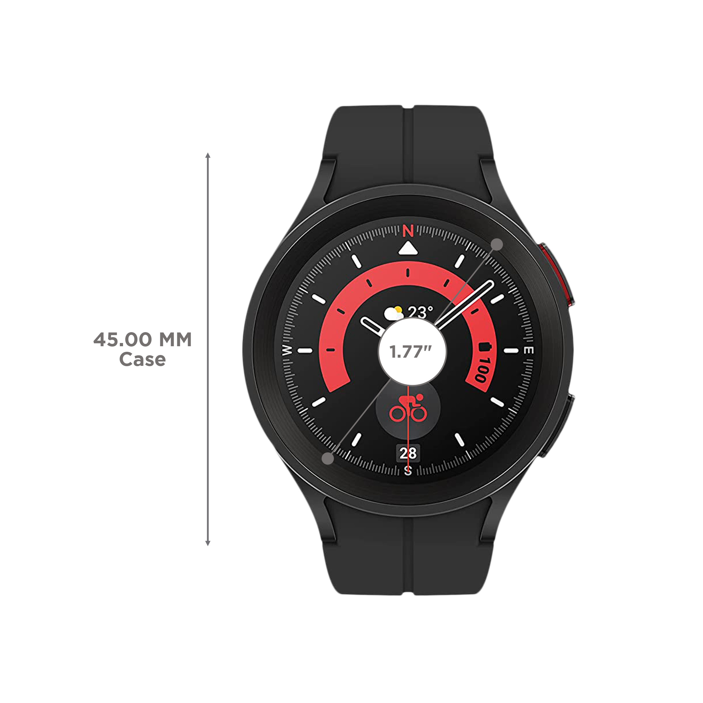 SAMSUNG Galaxy Watch5 Pro GPS+Wi-Fi+4G SIM+Bluetooth Wear OS Smartwatch (45mm Super AMOLED Display, Water Resistant, Black Titanium Strap)_3