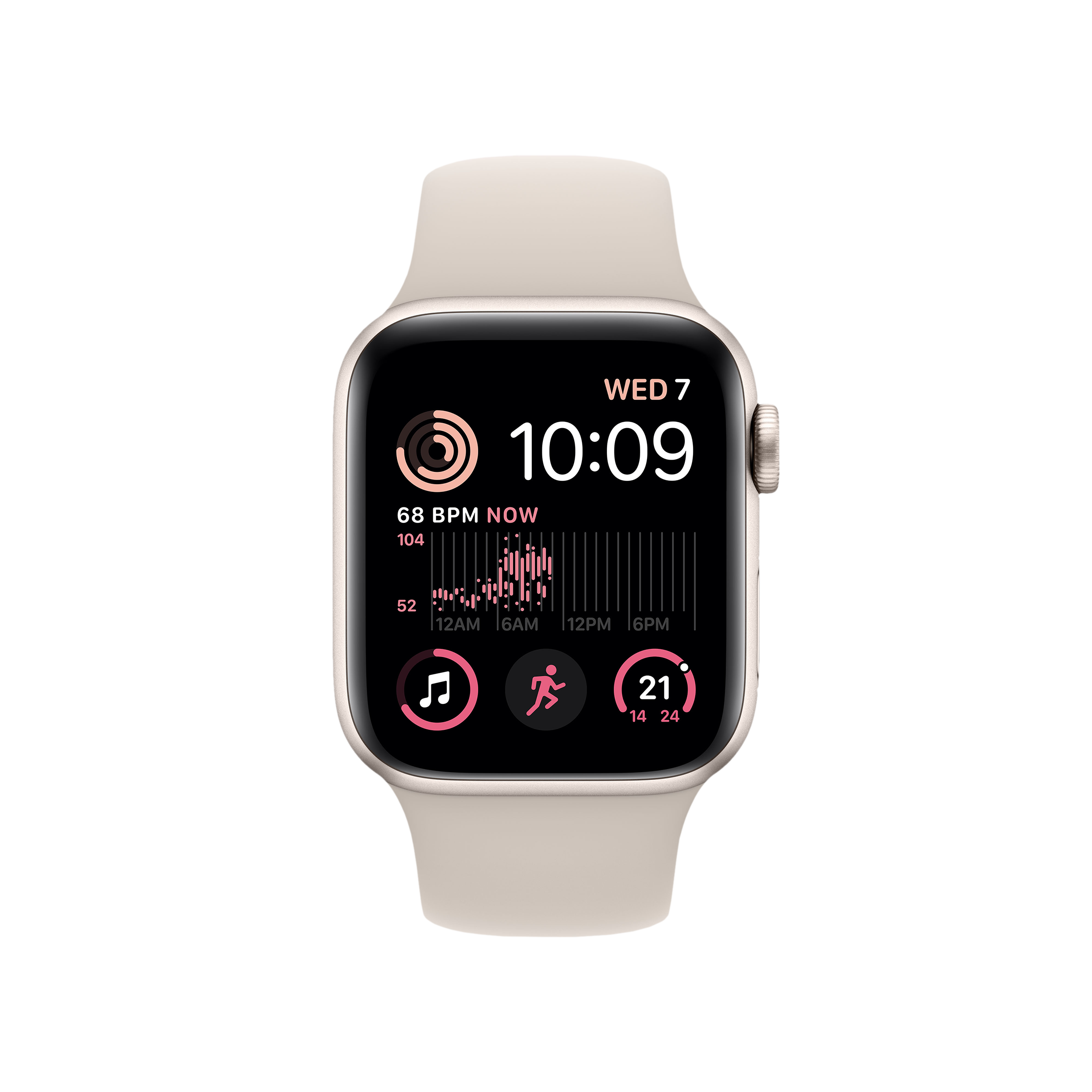 Apple Watch SE GPS with Sports Band (40mm Retina LTPO OLED Display, Starlight Aluminium Case)_2