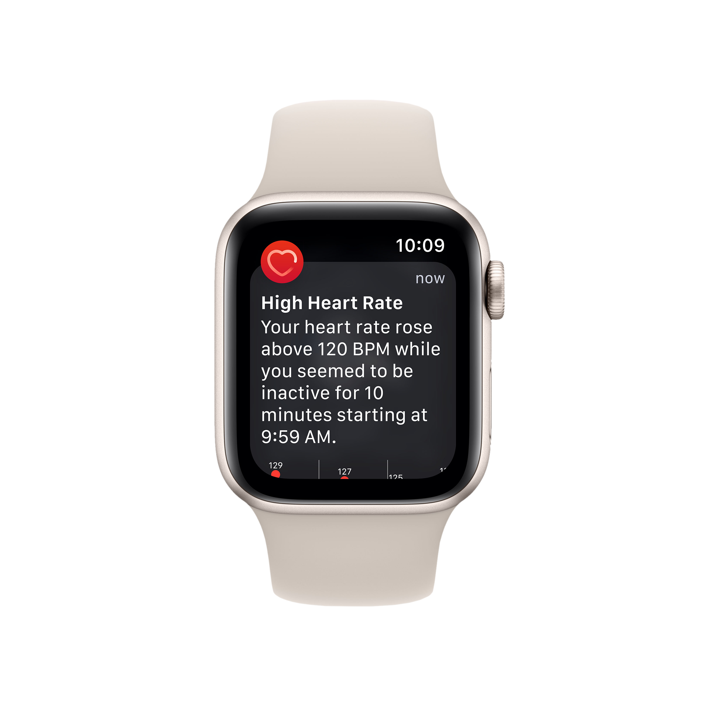 Apple Watch SE GPS with Sports Band (40mm Retina LTPO OLED Display, Starlight Aluminium Case)_5