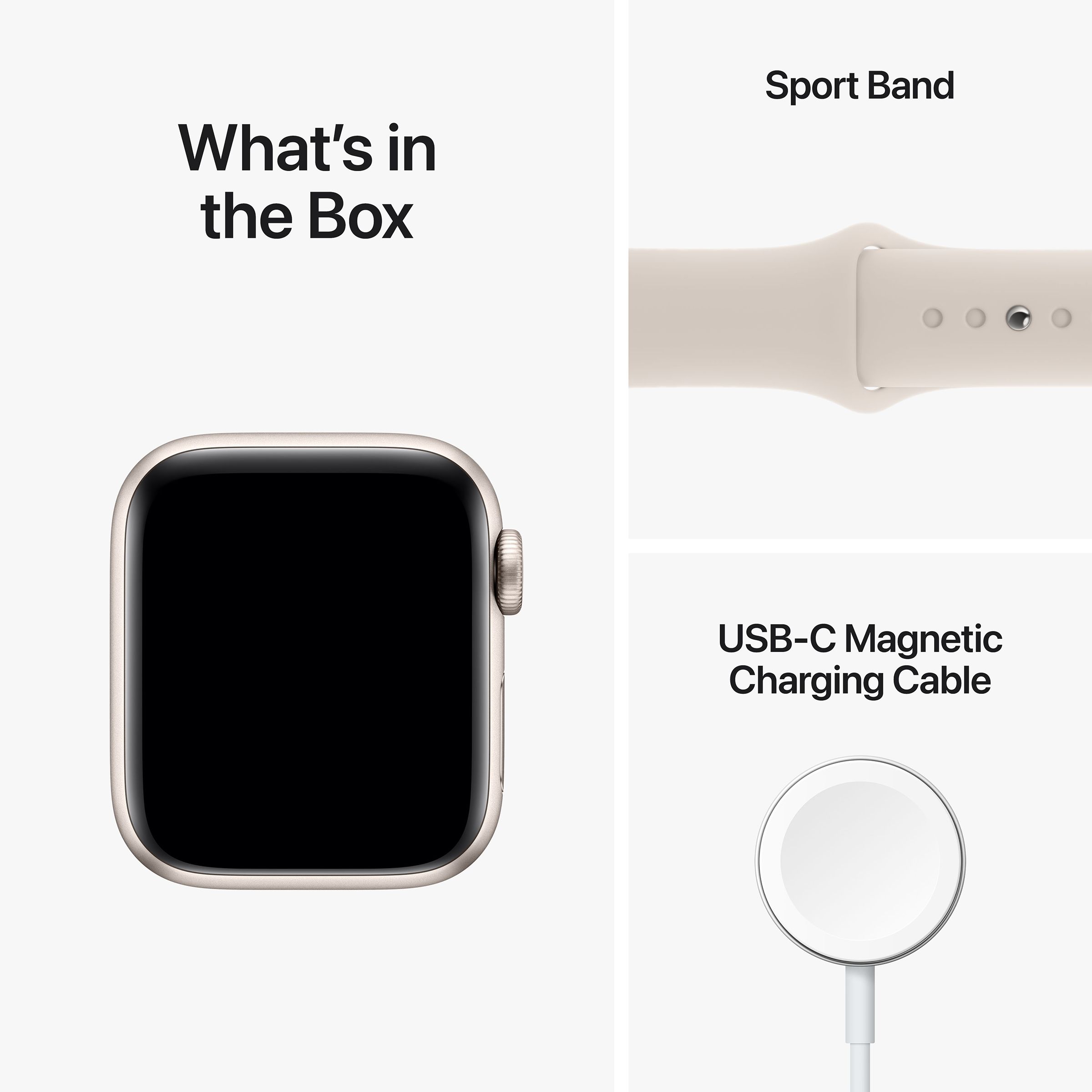Apple Watch SE GPS with Sports Band (40mm Retina LTPO OLED Display, Starlight Aluminium Case)_8