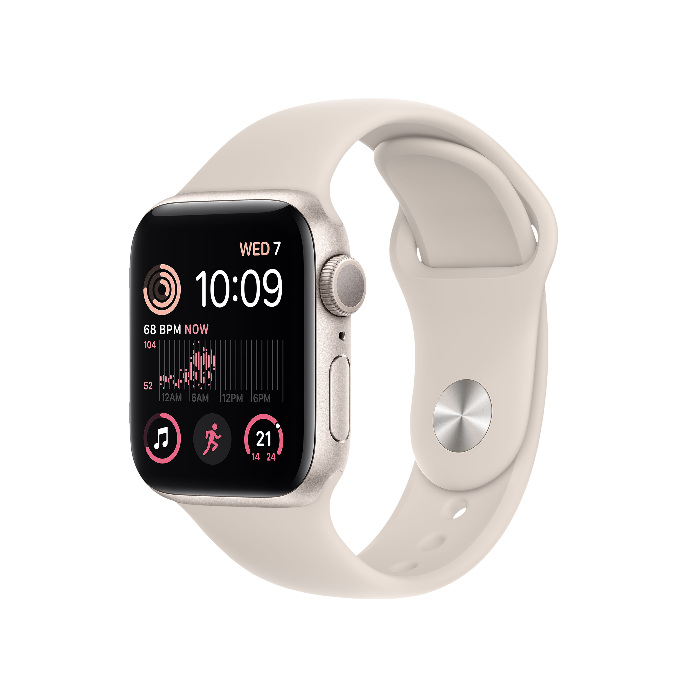 Apple Watch SE GPS with Sports Band (40mm Retina LTPO OLED Display, Starlight Aluminium Case)_1