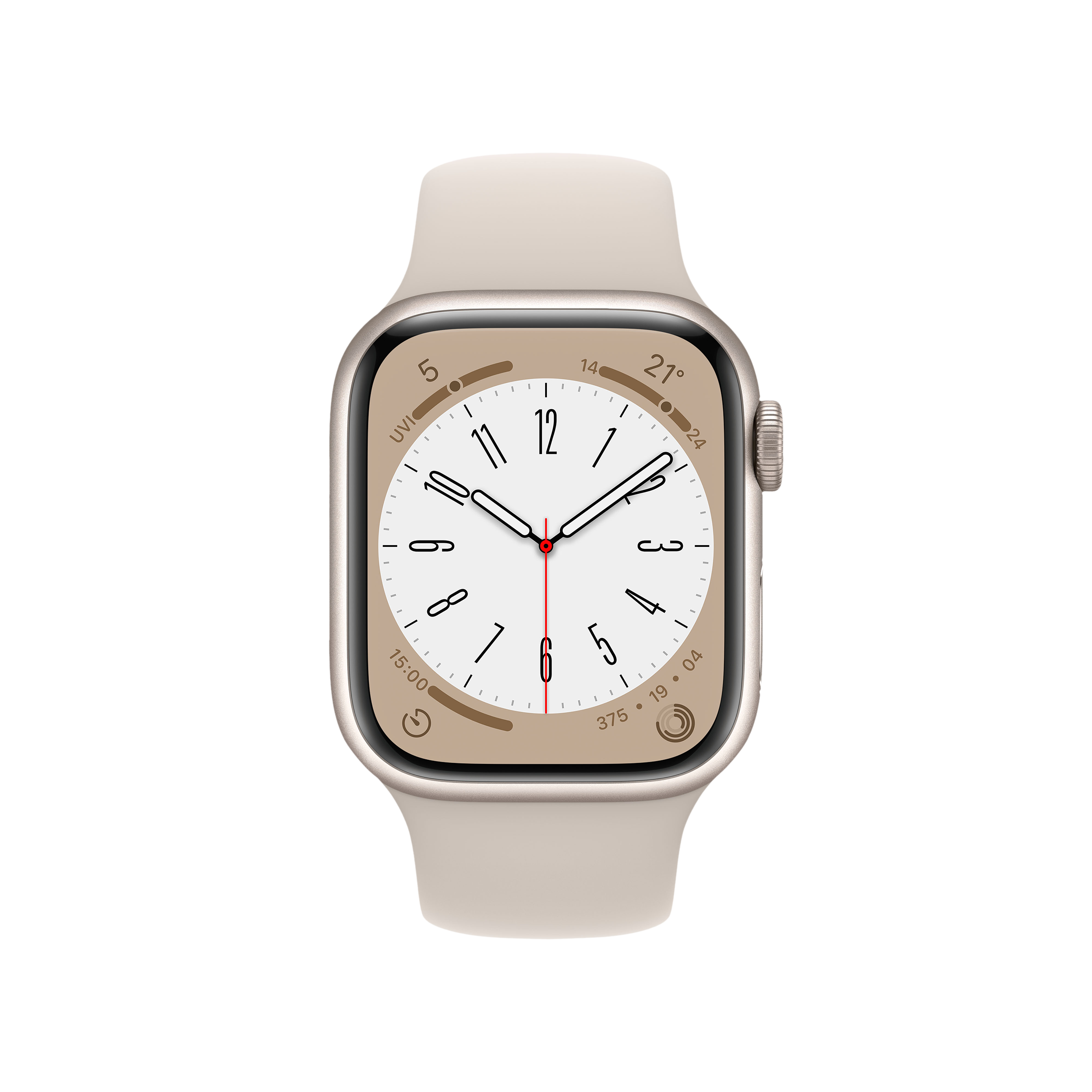 Apple Watch Series 8 GPS with Sports Band (45mm Retina LTPO OLED Display, Starlight Aluminium Case)_2