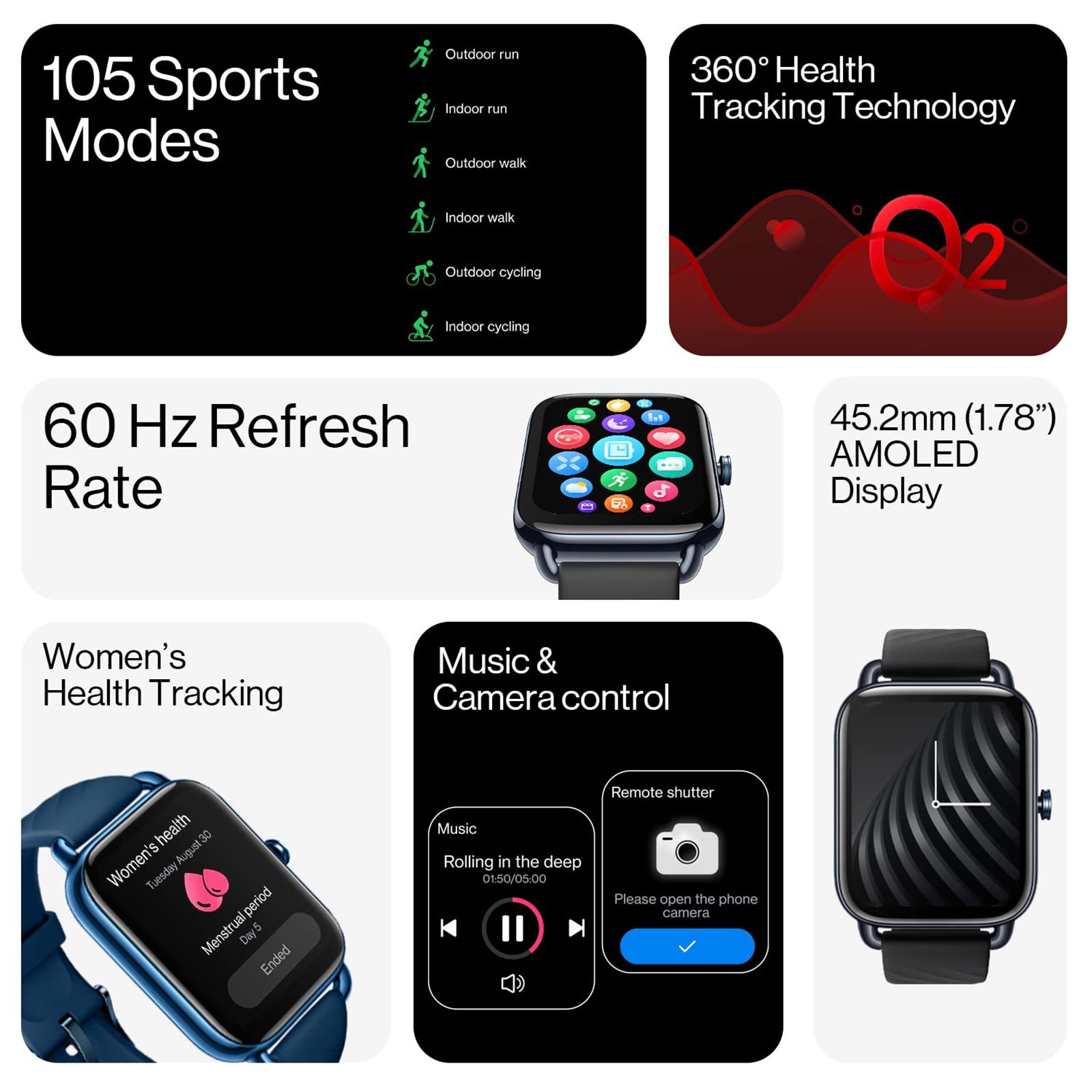 OnePlus Nord Smartwatch with Activity Tracker (45mm AMOLED Display, IP68 Water Resistant, Midnight Black Strap) OnePlus Nord Smartwatch with Activity Tracker (45mm AMOLED Display, IP68 Water Resistant, Midnight Black Strap)_8