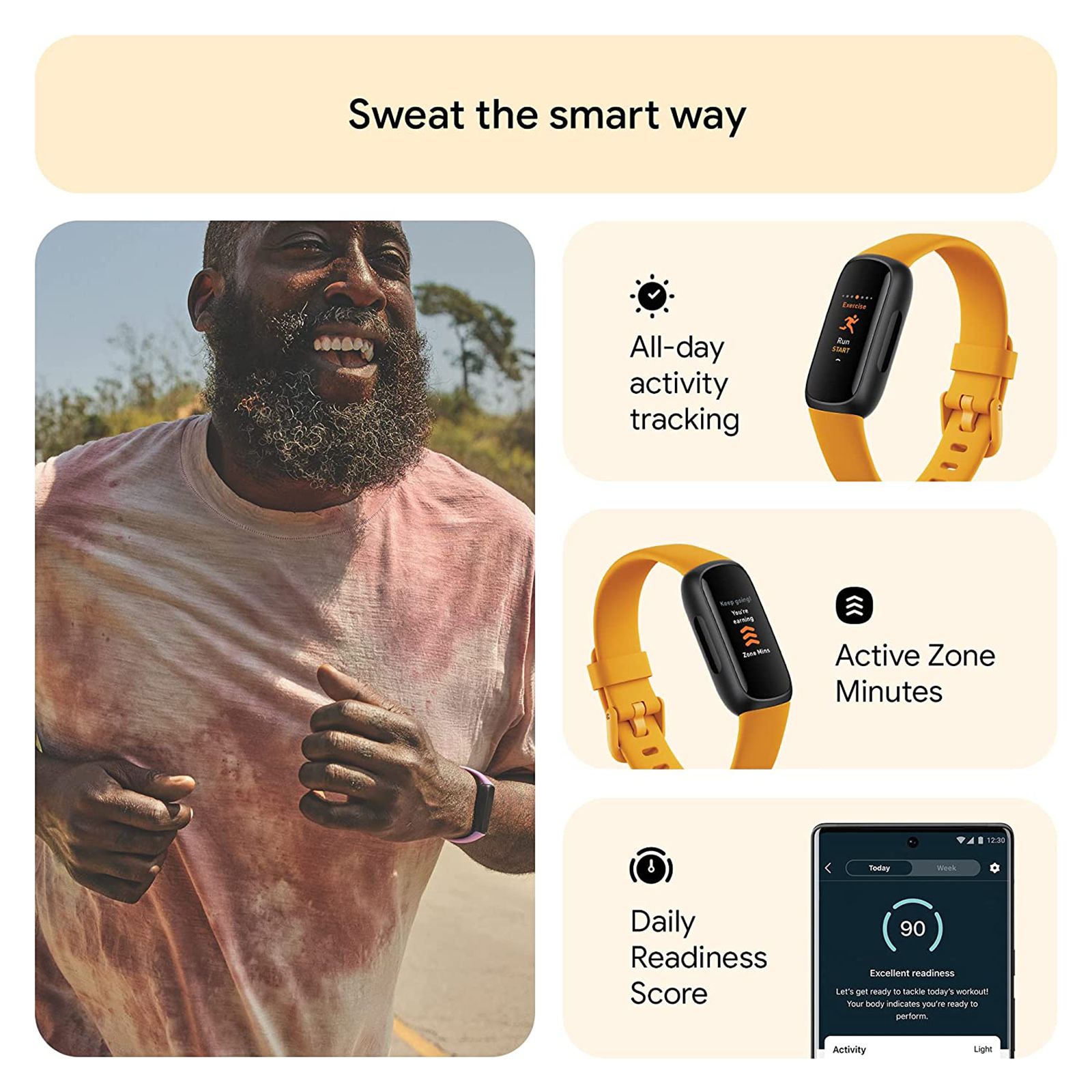 fitbit Inspire 3 Fitness Tracker with Stress Management (0.74 Inch Always-On AMOLED Display, Water Resistant, Morning Glow Strap)_11