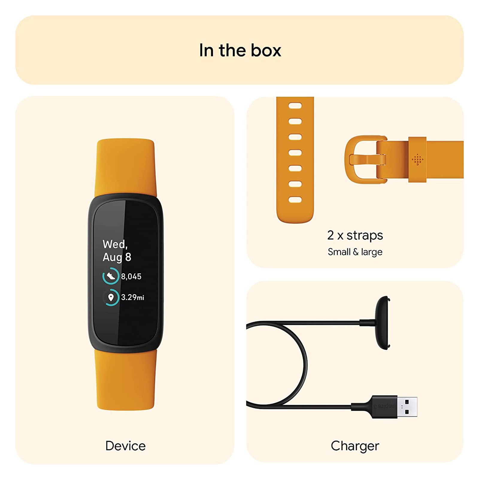 fitbit Inspire 3 Fitness Tracker with Stress Management (0.74 Inch Always-On AMOLED Display, Water Resistant, Morning Glow Strap)_13