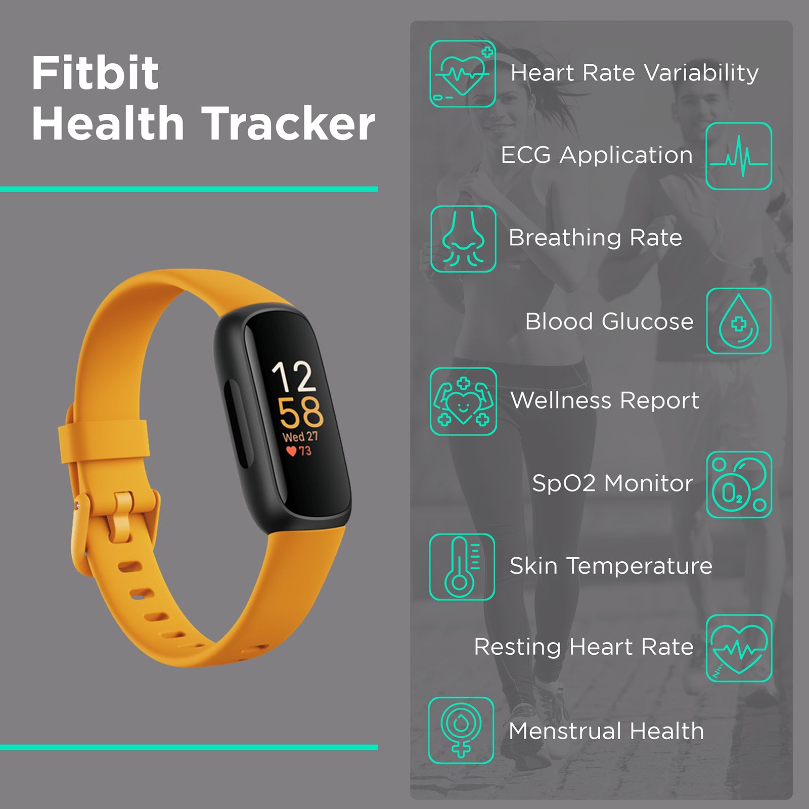 fitbit Inspire 3 Fitness Tracker with Stress Management (0.74 Inch Always-On AMOLED Display, Water Resistant, Morning Glow Strap)_5
