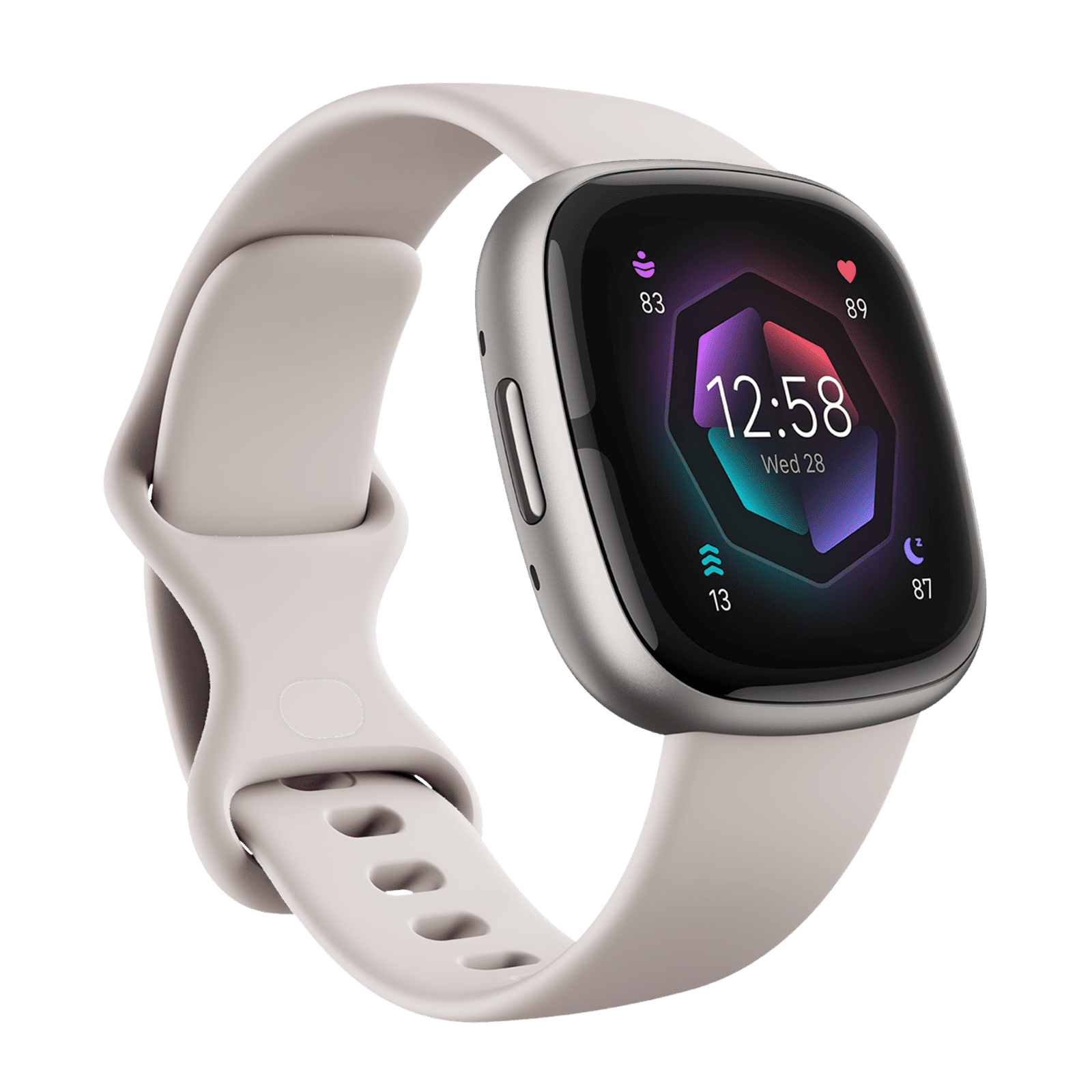 fitbit Sense 2 Smartwatch with Stress Management (1.58 Inch Always-On AMOLED Display, Water Resistant, Lunar White Strap)_1