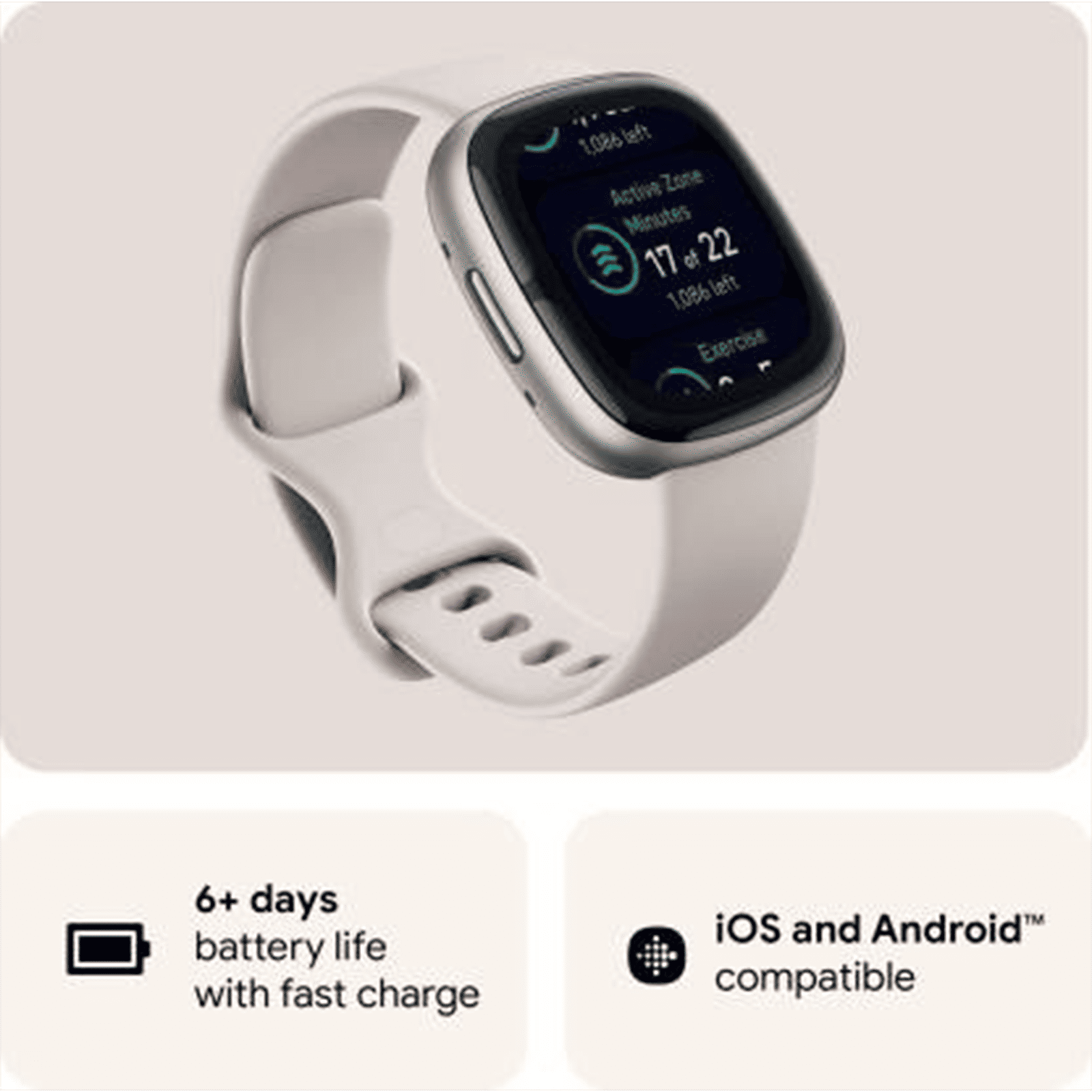fitbit Sense 2 Smartwatch with Stress Management (1.58 Inch Always-On AMOLED Display, Water Resistant, Lunar White Strap)_14
