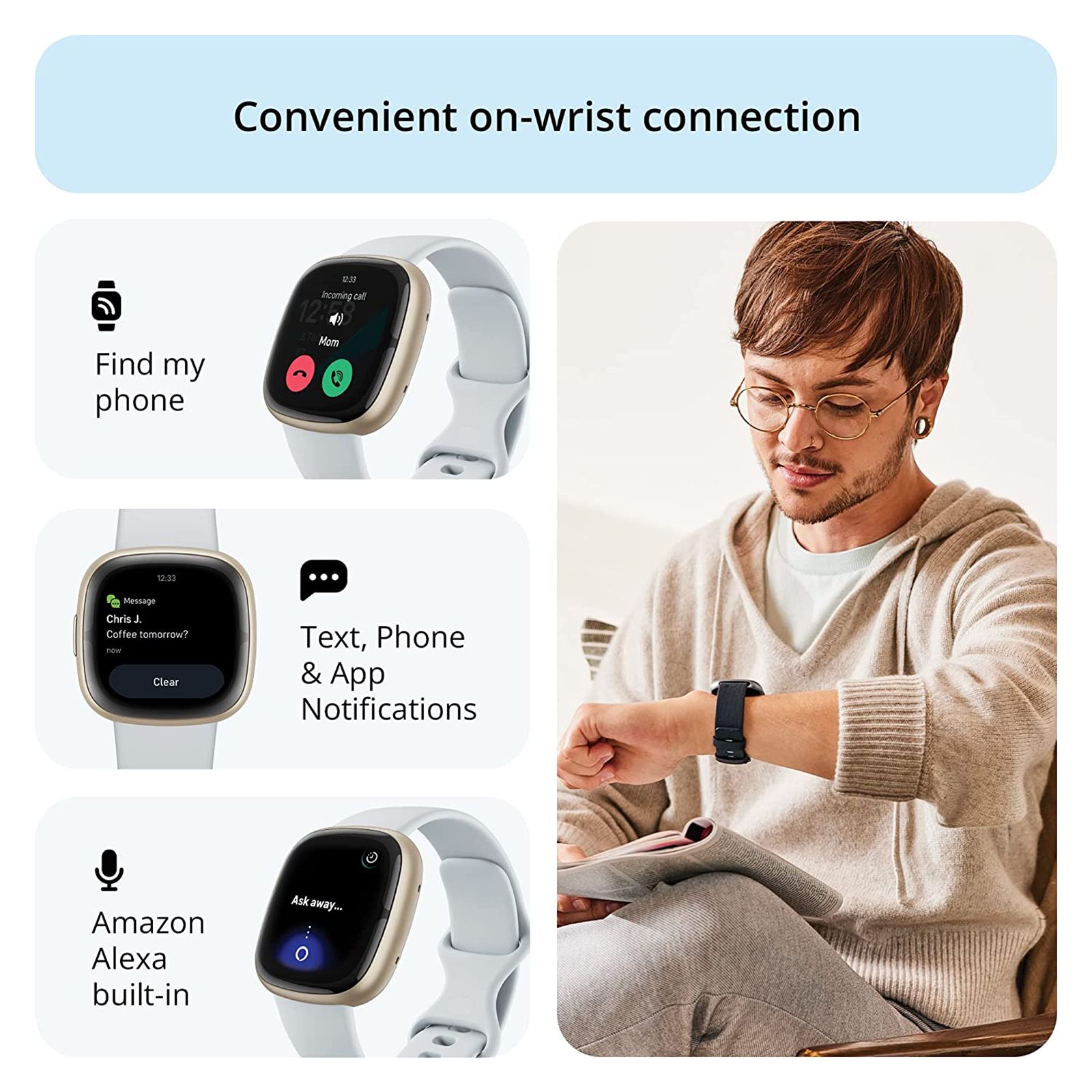 fitbit Sense 2 Smartwatch with Stress Management (1.58 Inch Always-On AMOLED Display, Water Resistant, Blue Mist Strap) fitbit Sense 2 Smartwatch with Stress Management (1.58 Inch Always-On AMOLED Display, Water Resistant, Blue Mist Strap)_10