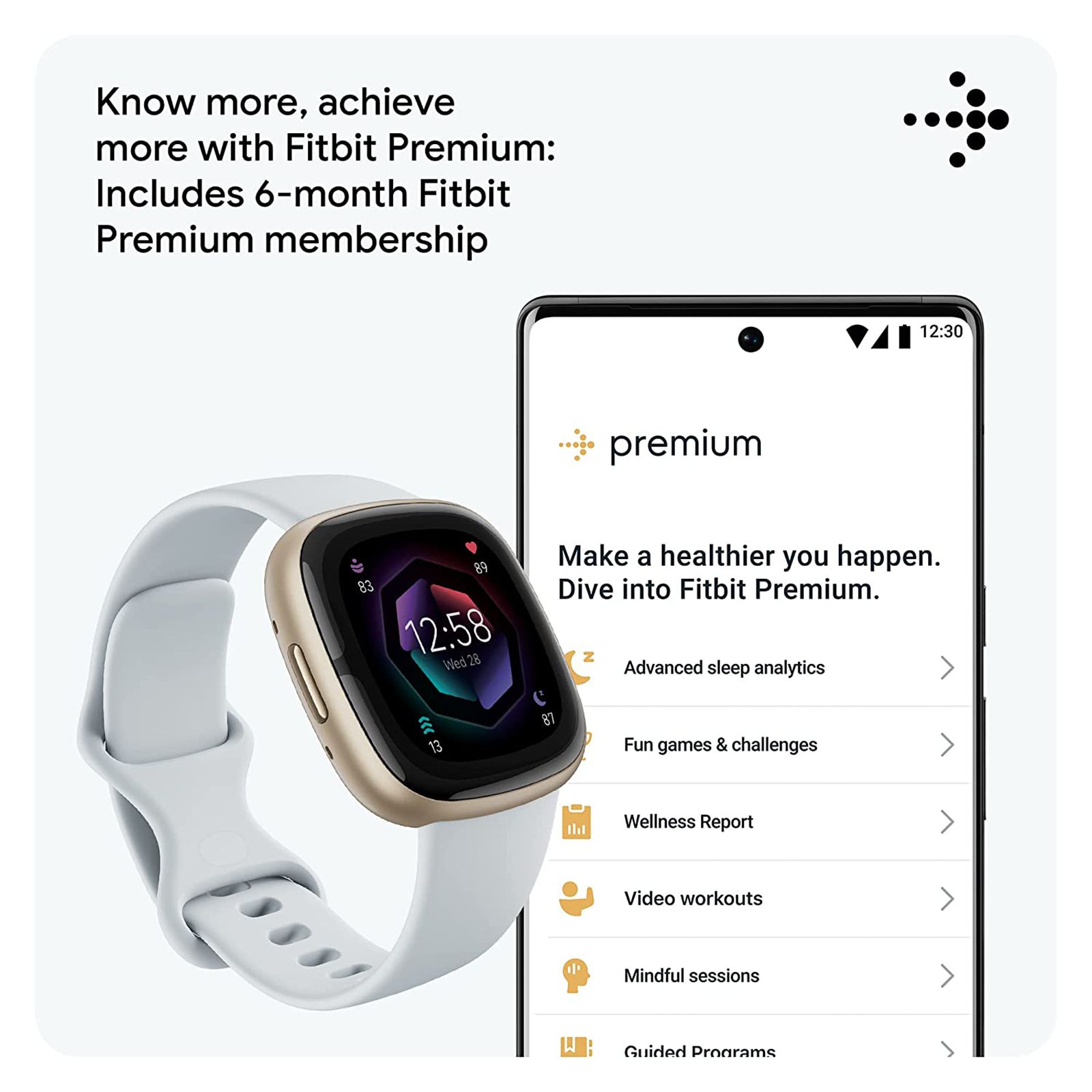 fitbit Sense 2 Smartwatch with Stress Management (1.58 Inch Always-On AMOLED Display, Water Resistant, Blue Mist Strap) fitbit Sense 2 Smartwatch with Stress Management (1.58 Inch Always-On AMOLED Display, Water Resistant, Blue Mist Strap)_12